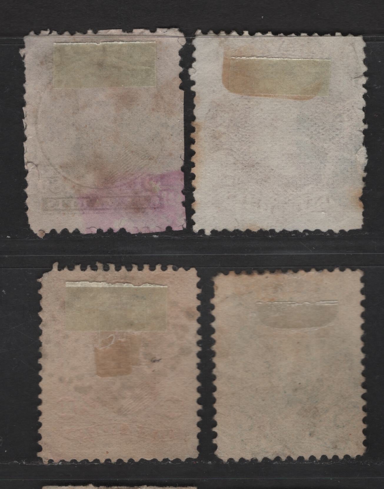 Lot 26 Brazil SC#53-54, 57-58 10r - 100r Vermillion - Blue Green Dom Pedro, 1866 Dom Pedro Issue, 4 Good/Very Good/Fine Used Singles, Perforated 100r Is Type 1, Small Tear on 80r