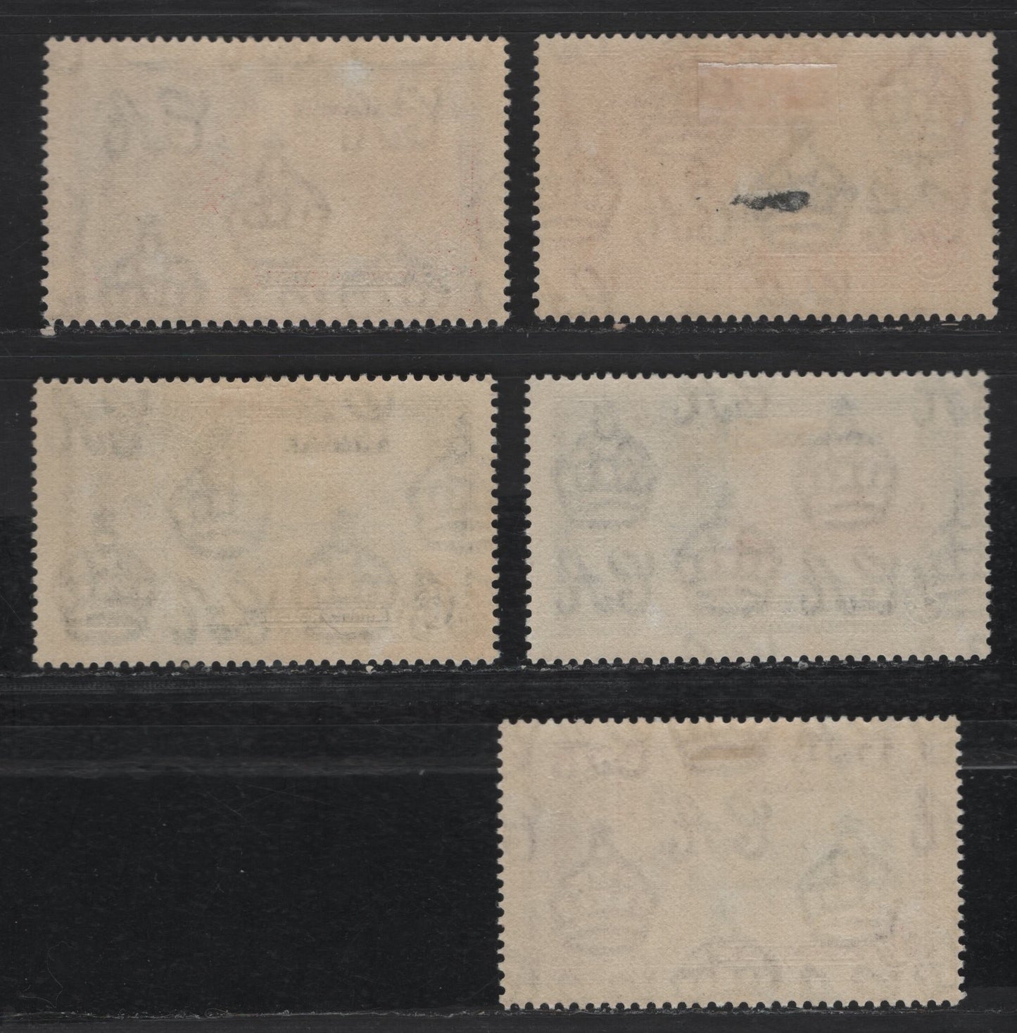 Lot 267 Bahamas SC#92-95 1.5d - 1/- Carmine & Blue - Bright Violet & Indigo King George V & Castle, 1935 Silver Jubilee Issue, 5 VFOG Singles, Includes Both Brown & Chestnut Shades Of 2.5d, One Of Which is NH