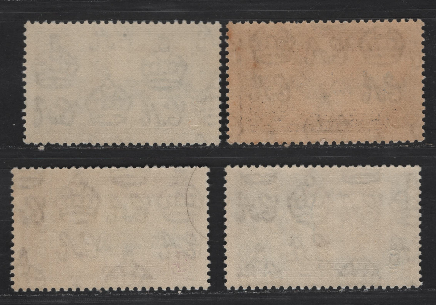 Lot 280 Bermuda SC#101-103 1.5d - 1/- Gray & Ultramarine - Deep Purple & Indigo King George V & Castle, 1935 Silver Jubilee Issue, 4 F/VFNH Singles, Two Similar Shades Of 1.5d