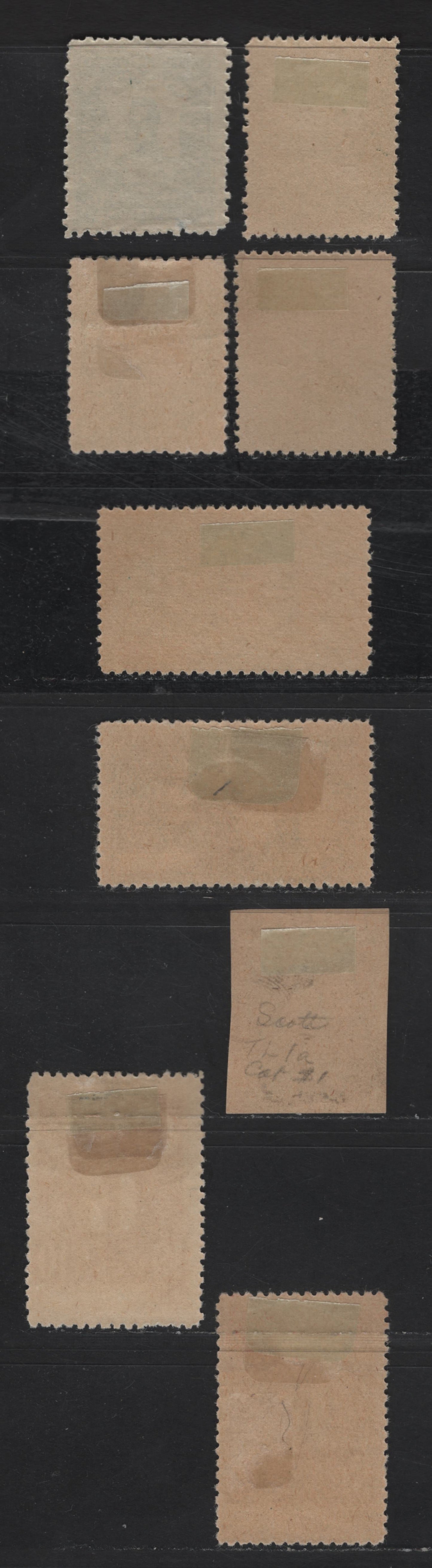 Lot 57 Colombia - Antioqua SC#F3-F4, I1, I1a 2.5c Dull Blue - Dark Green Cordoba, 1899 Registration & Late Fee Issues, 9 F/VFOG Singles, Includes Imperf Single