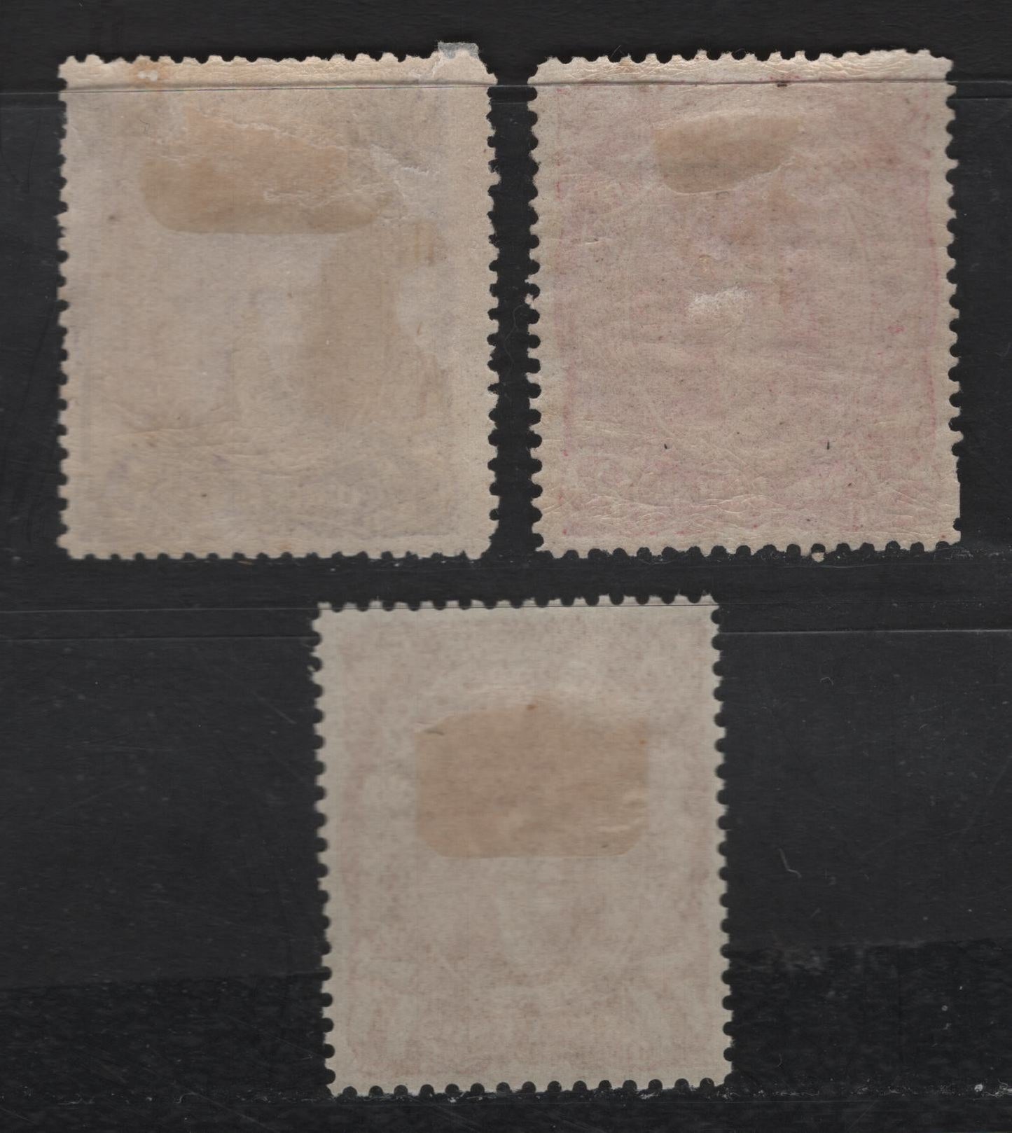 Lot 83 Guatemala SC#12-14 2r - 1p Carmine Rose - Yellow Indian Woman, 1878 Indian Woman Issue, 3 F/VFOG Singles, Perf 13.75