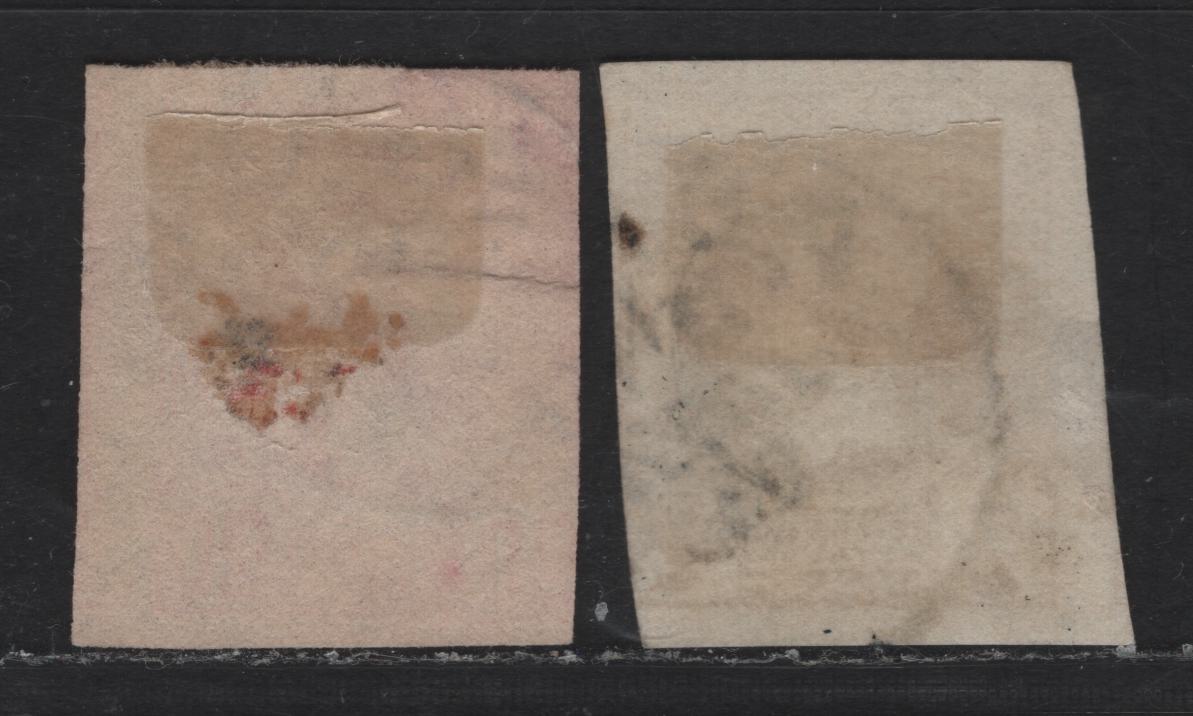 Greece SC#91var, 94var 2l - 20l Pale Bistre - Bright Rose Hermes Head, 1891-1895 Small Hermes Head Issue, 2 Very Good Used Imperf Singles, Watermarked - Scarce, Athens Printing