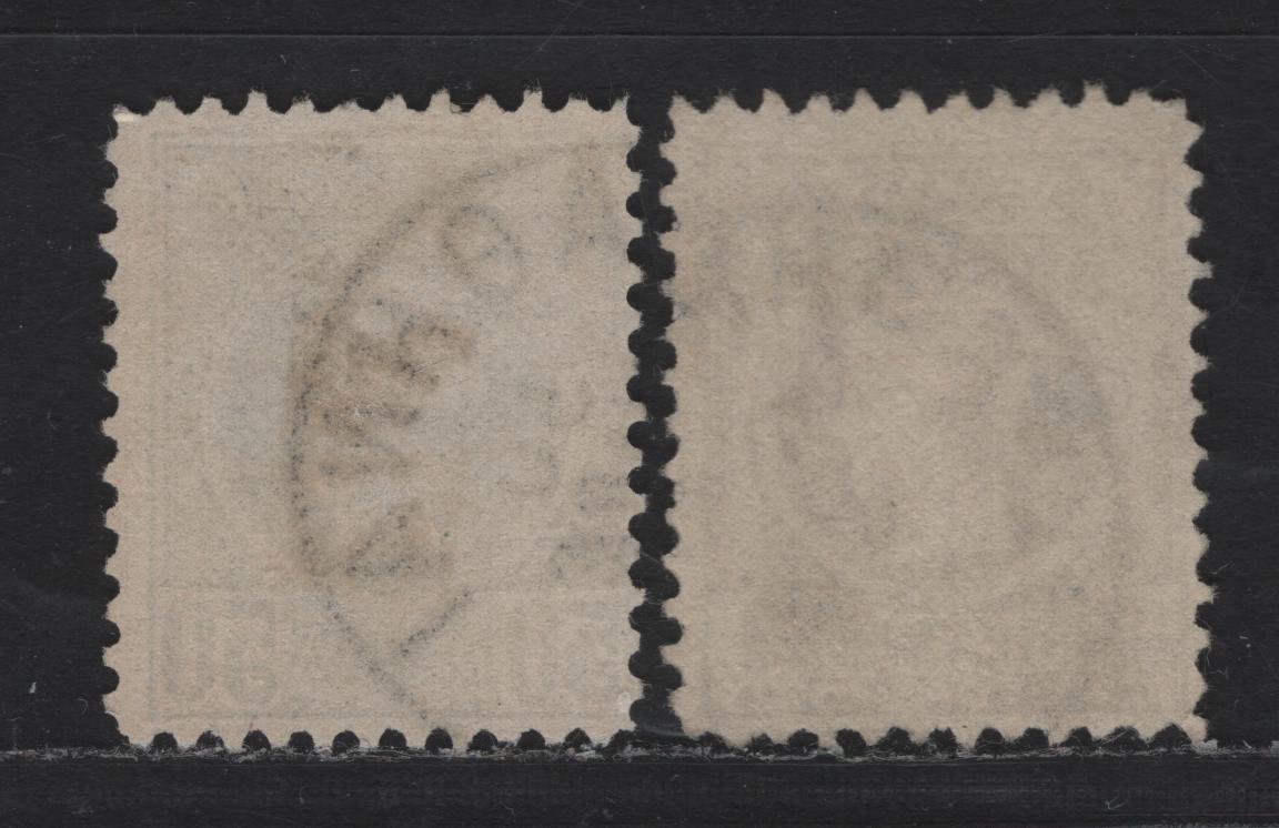 Lot 147 Greece SC#88, 116 50l - 1d Gray Green & Gray Hermes Head, 1891-1895 Small Hermes Head Issue, 2 Fine Used Singles, Perf 11.5, Brussels (50l) & Athens (1d) Prints
