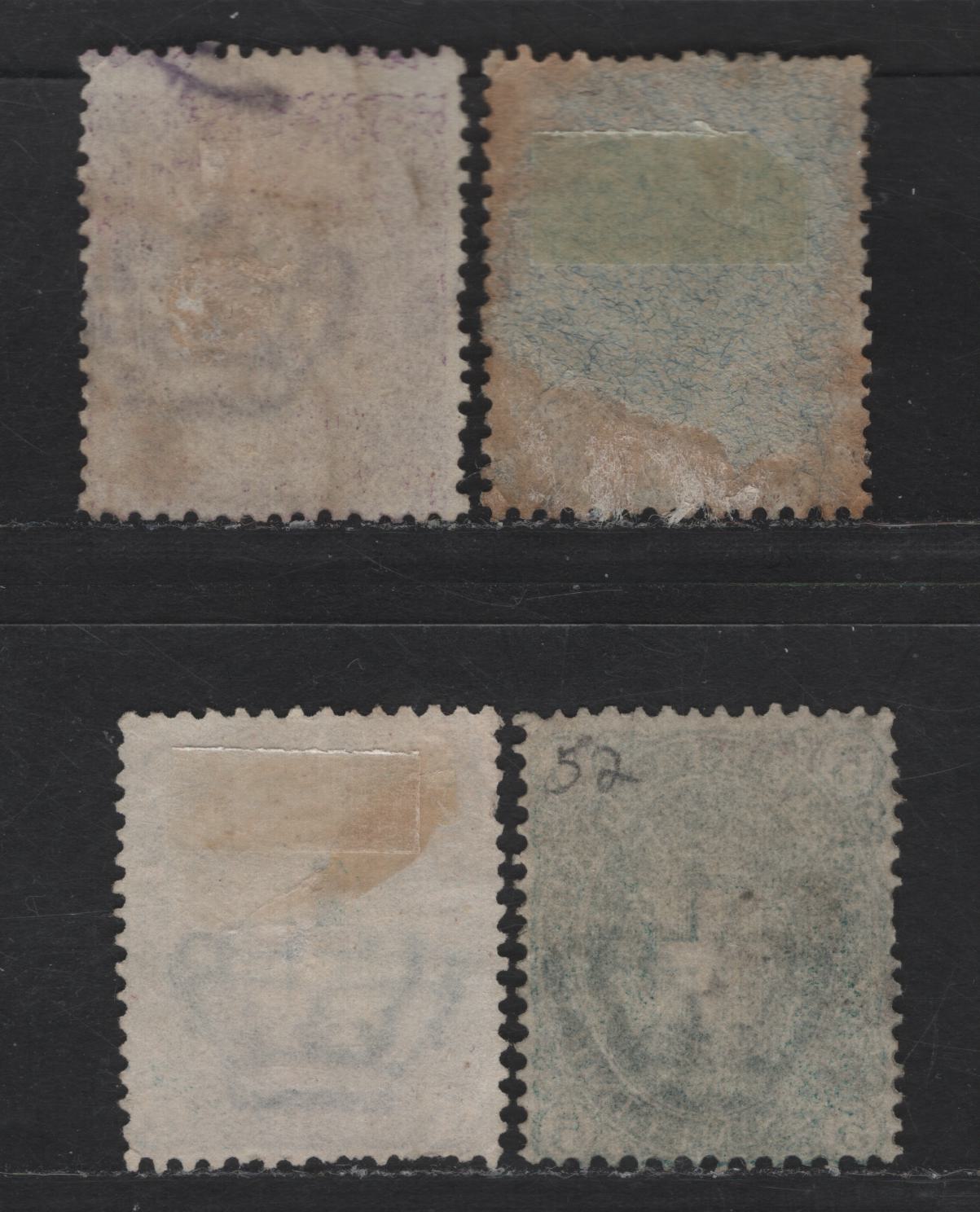 Lot 174 Italy SC#52-53, 55 5c, 40c & 60c Dark Green, Blue Green, Brown & Violet Humbert I, 1889 Humbert I Issue, 4 Very Good Used Singles