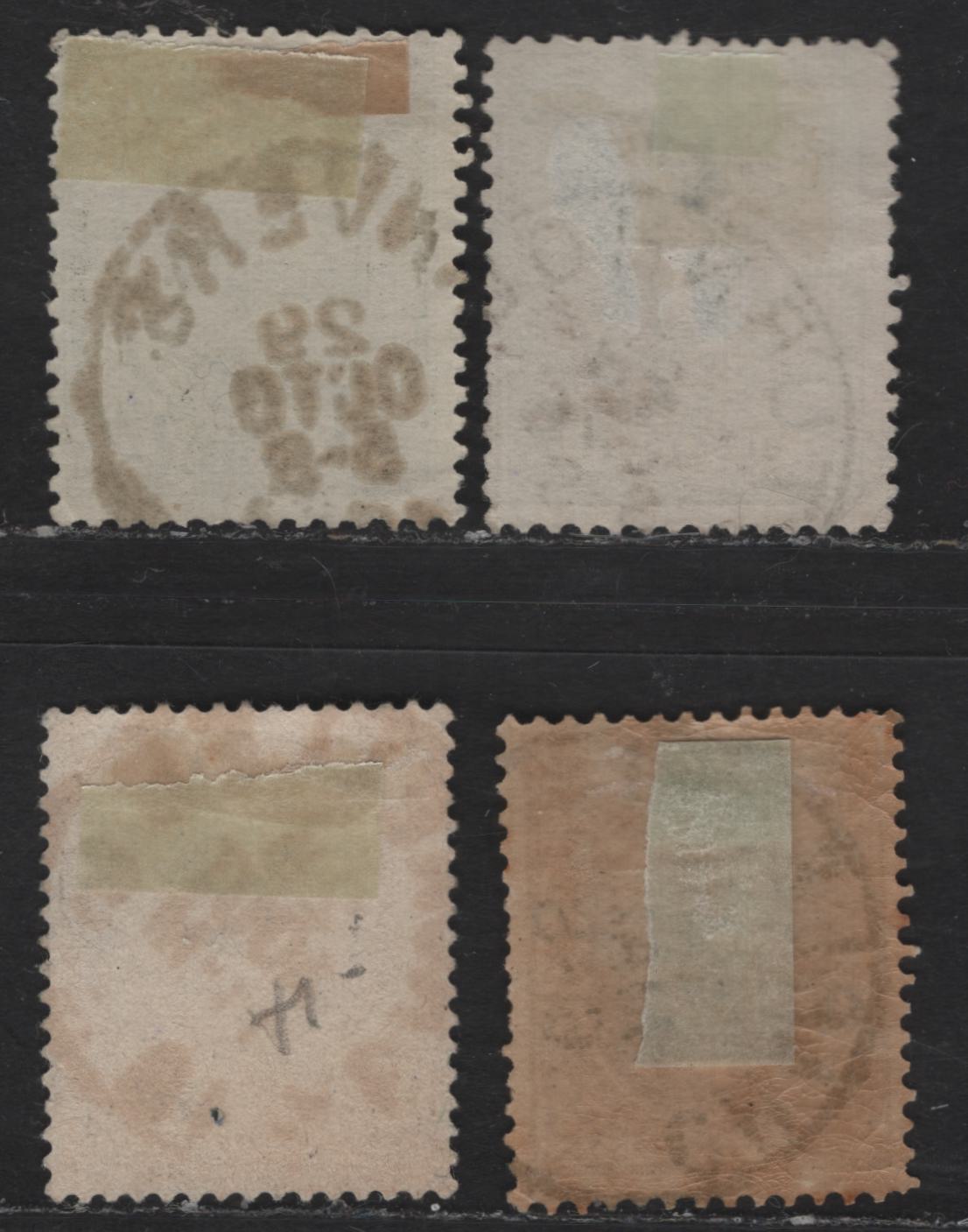 Lot 21 Belgium SC#41, 44, 49, 56 1c - 20c Olive Green - Olive on Greenish Leopold II, 1881-1891 Leopold II Sideface Issue, 4 Fine Used Singles