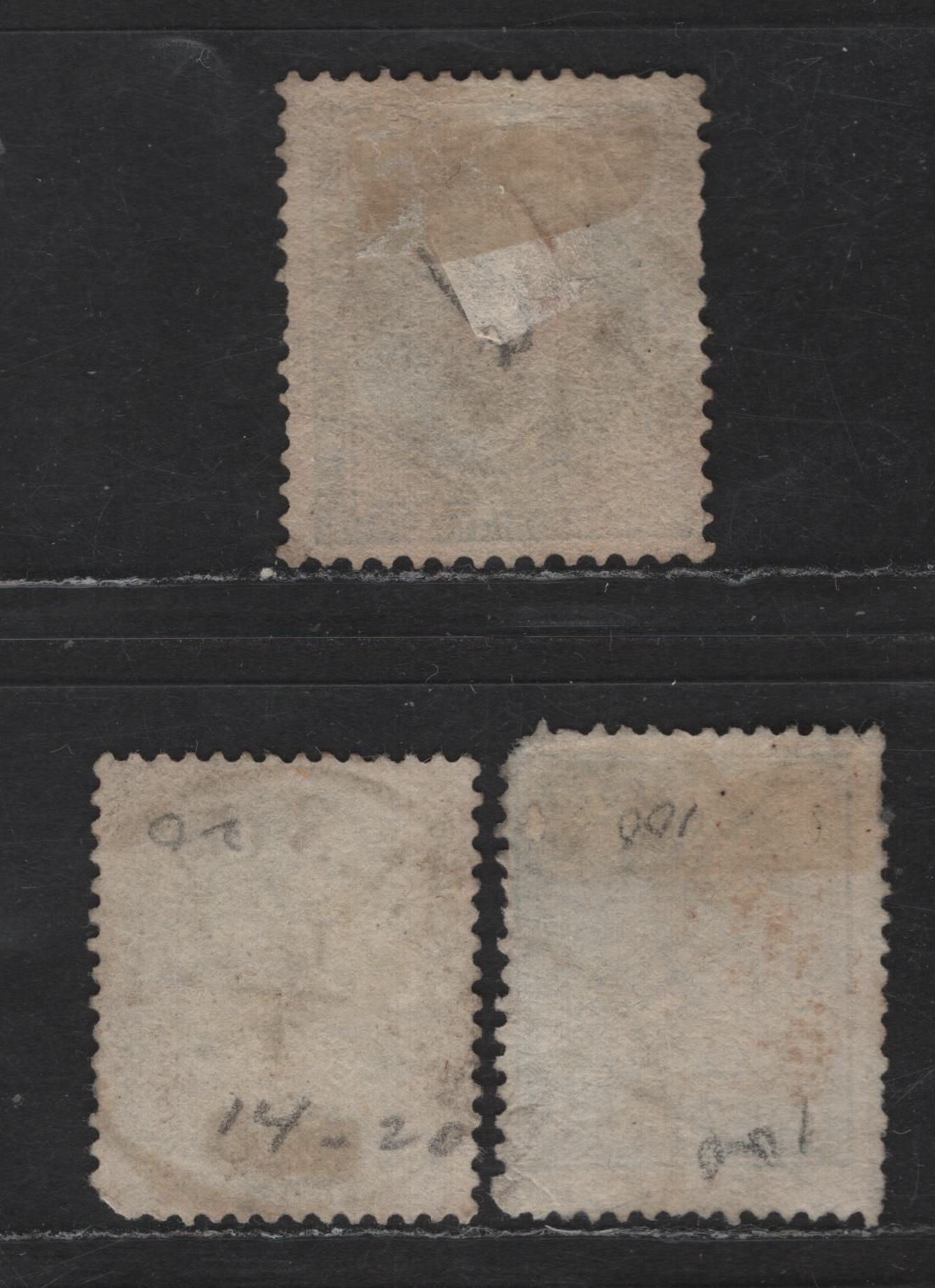 Lot 211 Norway SC#4d, 8a, 14 4s Greenish Blue & Blue Oscar I & Arms, 1856-1868 Oscar I & Arms Issues, 3 Very Good Used Singles