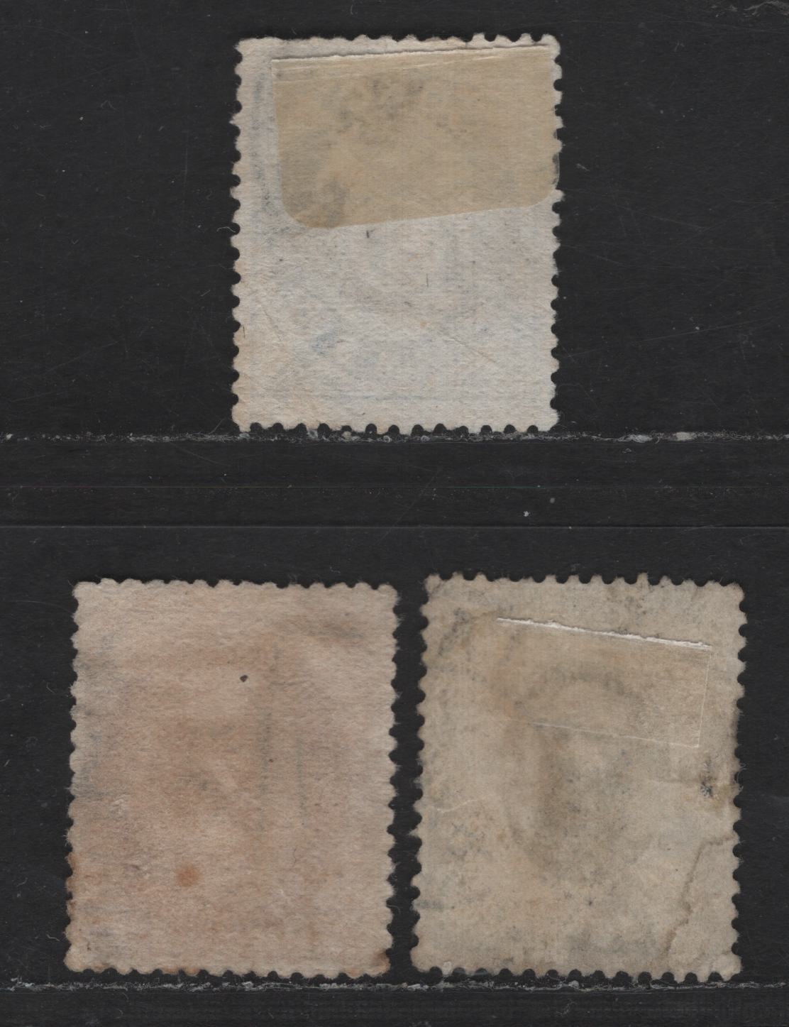 Lot 214 Norway SC#30, 32, 24 50o, 1k & 5o Maroon, Gray Green & Green and Ultramarine Posthorn, 1877-1878 Sans-Serif 'Norge' & Shaded Posthorn Issue, 3 Fine Used Singles