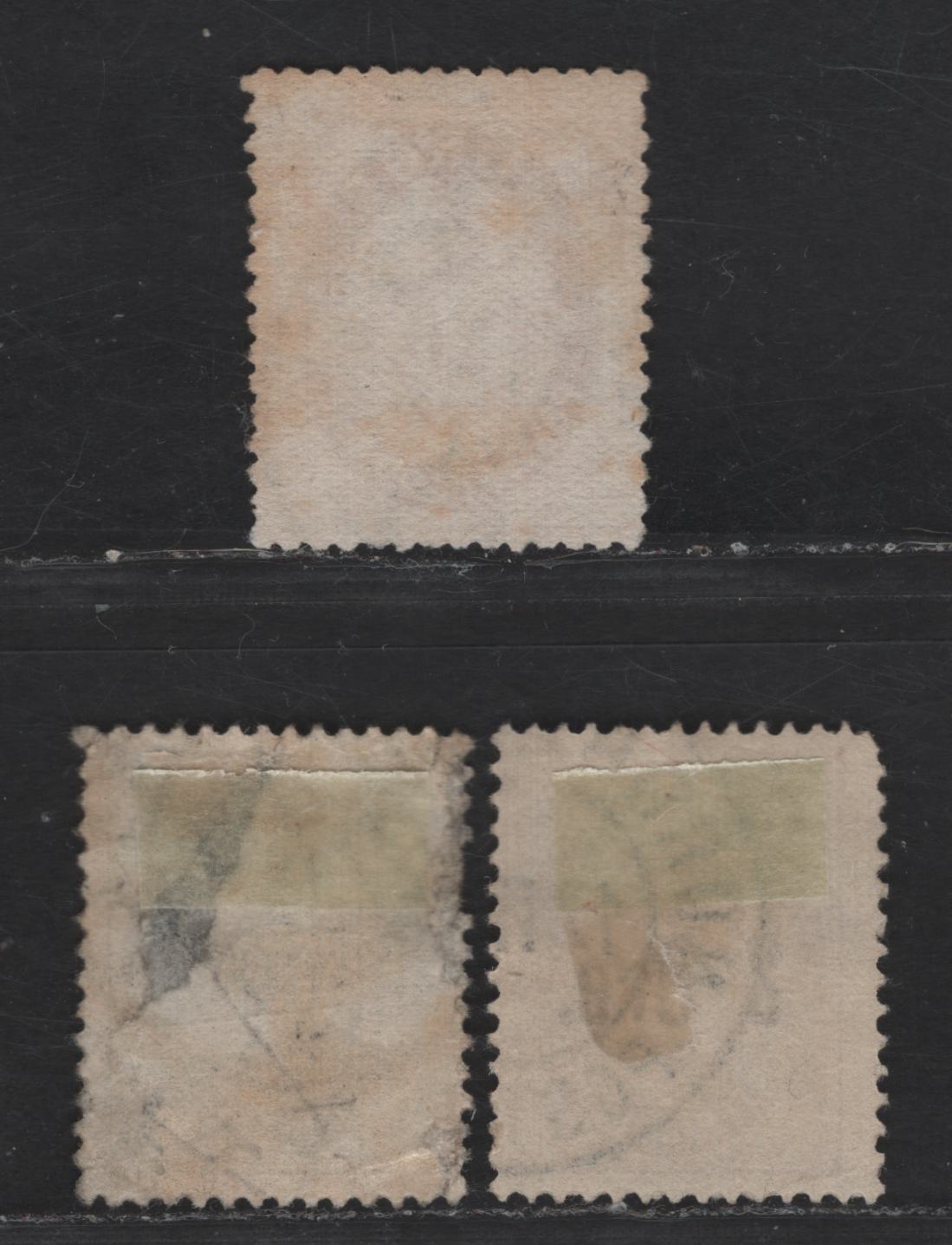 Norway SC#27, 31, 46a 2o - 2o on 12o Orange Brown - Bistre Brown Posthorn, 1877-1878 Sans-Serif 'Norge' & Shaded Posthorn Issue, 3 Fine Used Singles