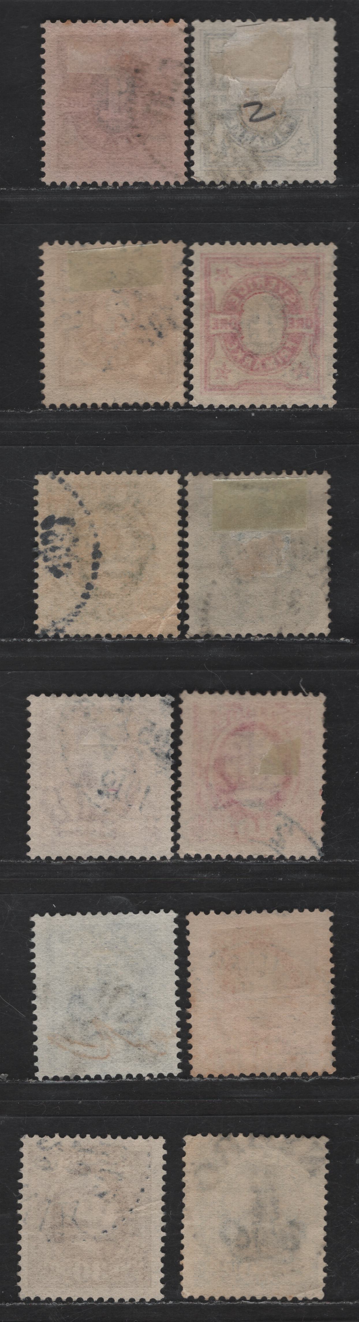 Lot 246 Sweden SC#52-56a, 57-58, 60-63 1o - 50o Brown & Ultramarine - Slate King Oscar II, 1891-1904 King Oscar II Issue, 12 Very Fine Used Singles