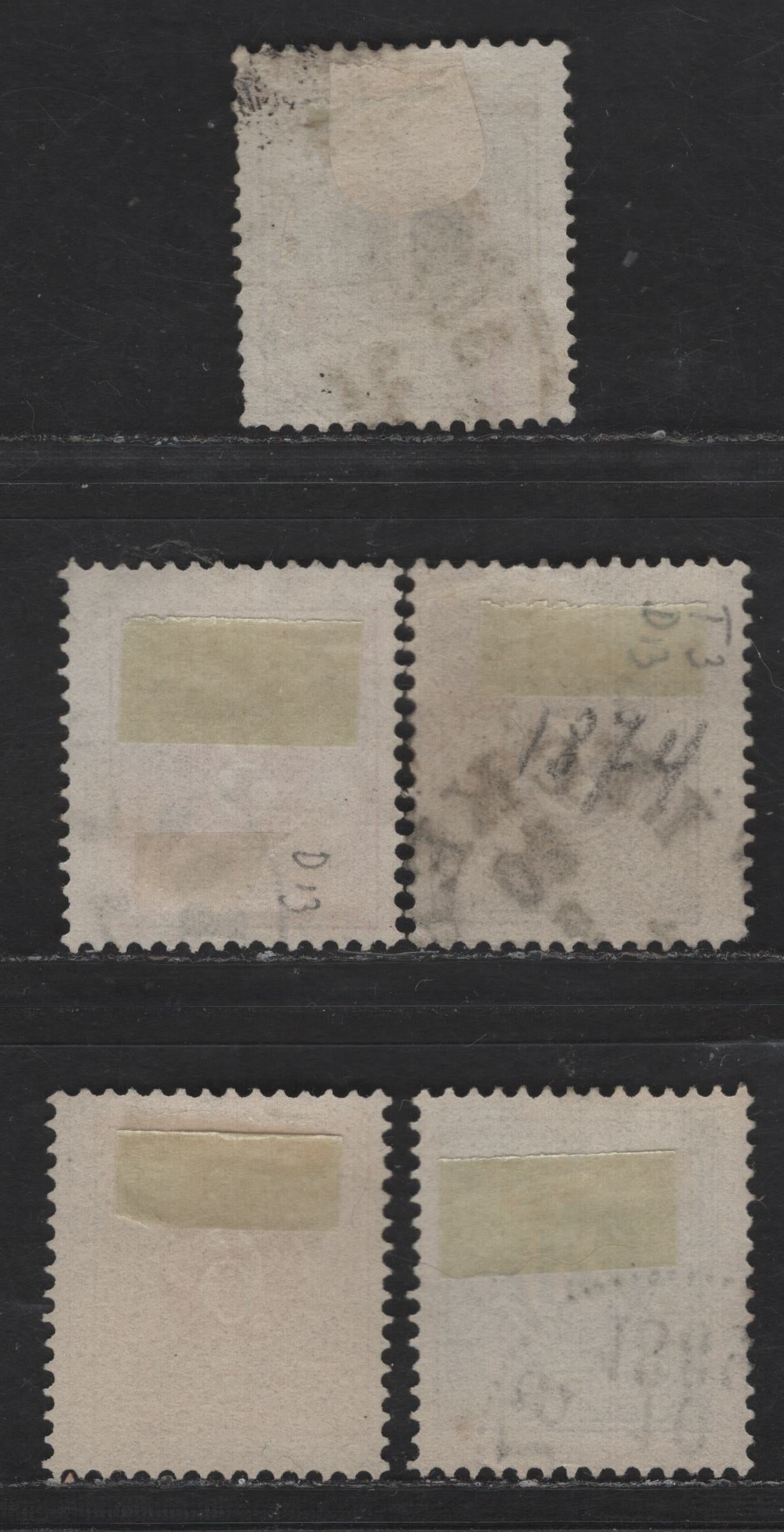 Lot 252 Sweden SC#J12-J15, J17 1c - 20c Black - Blue Numeral, 1877-1886 Postage Dues, 5 Fine Used Singles, Perf 13