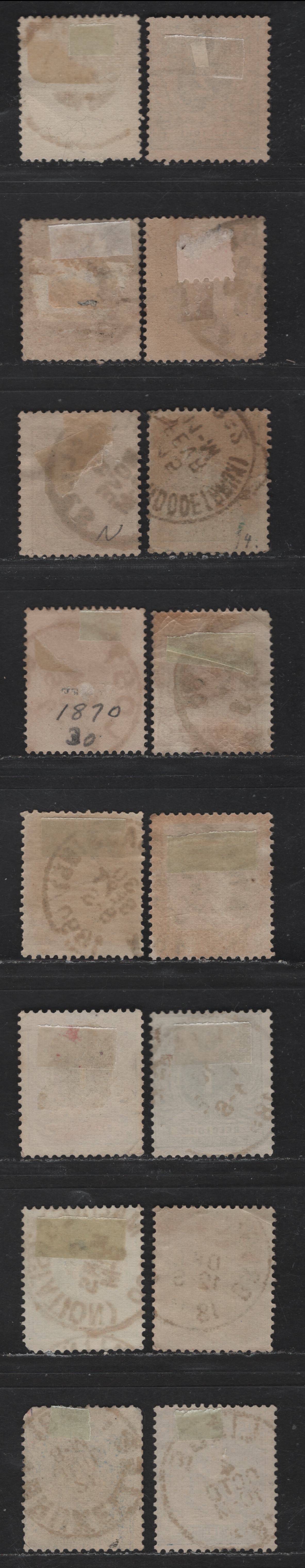 Lot 26 Belgium SC#28-30, 33, 37, 40-42, 58, 50-52, 53a 1c - 50c Green - Bistre Leopold II, 1869-1885 Leopold II Sideface Issue, 17 Very Good Used Singles, Some Shade Varieties & Colors Not In Other Lots, One Grade Below What Is Priced In Scott