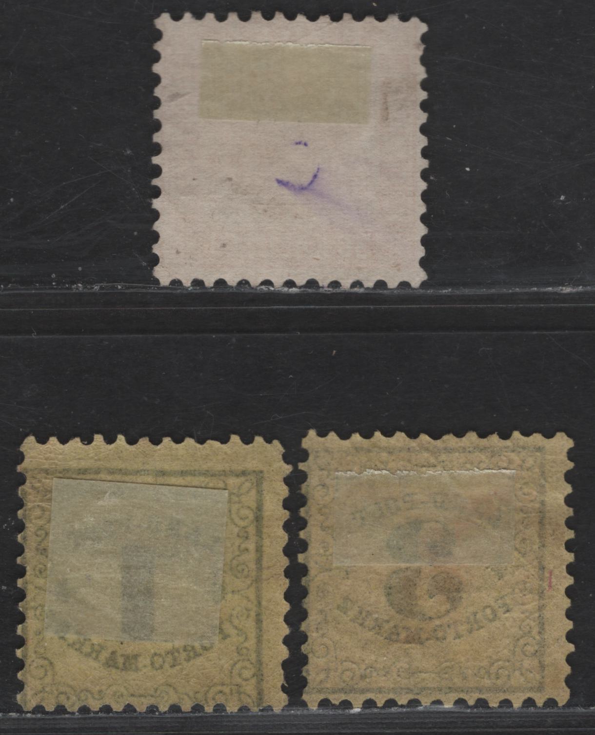 Lot 77 German States - Baden SC#25, LJ1-LJ2 30kr - 1kr Deep Orange - Black On Yellow Arms, 1862-1865 Arms & Rural Postage Dues Issues, 3 FOG & Unused Singles