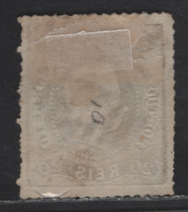 Lot 168 Portugal SC#27var 20r Bistre King Luiz, 1867-1870 Perforated Embossed Issue, A Very Good Used Single