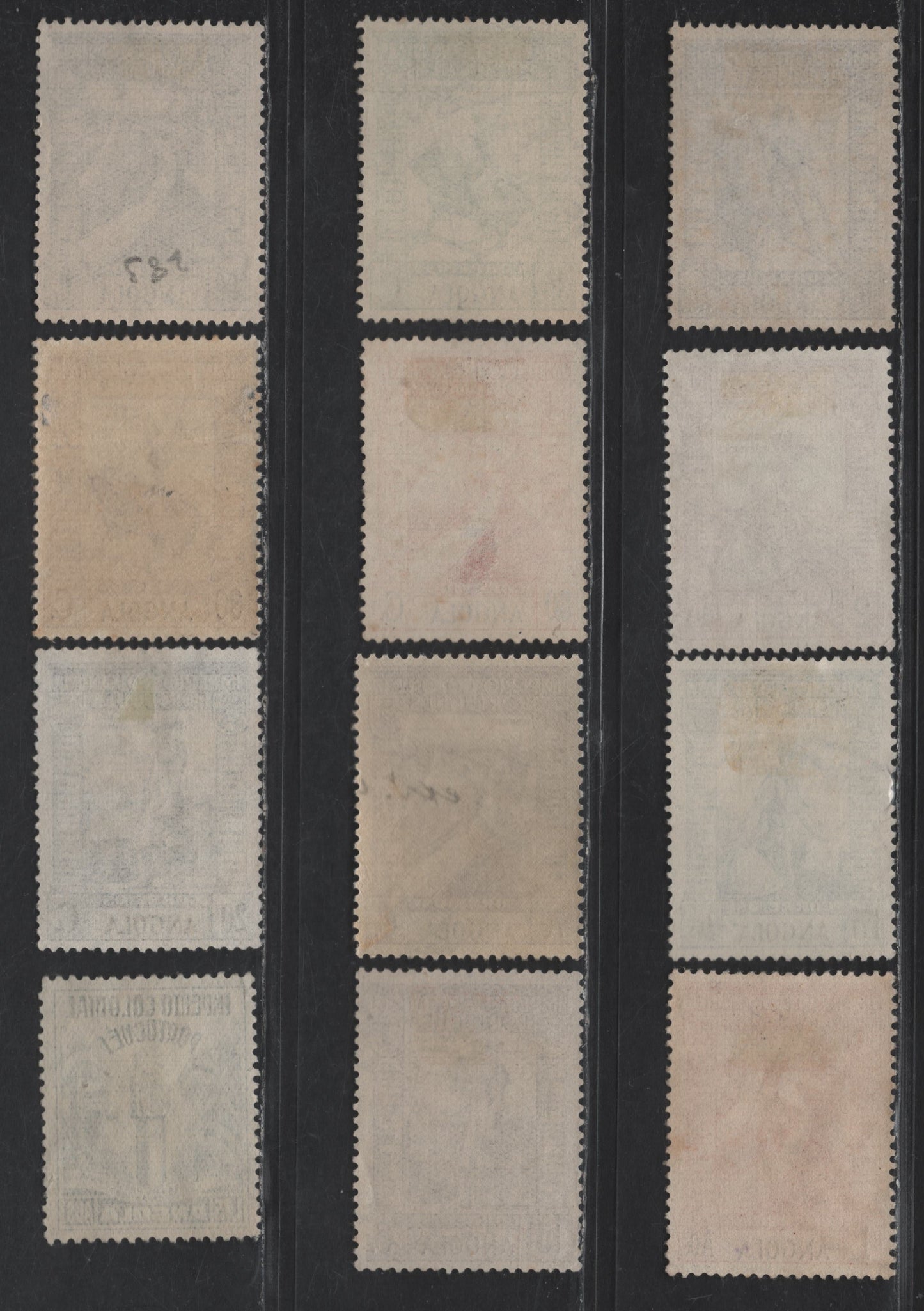 Lot 223 Angola SC#277/290, 293 15c - 10a Dark Violet Brown - Blue Violet Vasco da Gama - Portuguese President, 1938 Vasco da Gama & Visitation of Portuguese President Issues, 12 Very Fine Used Singles