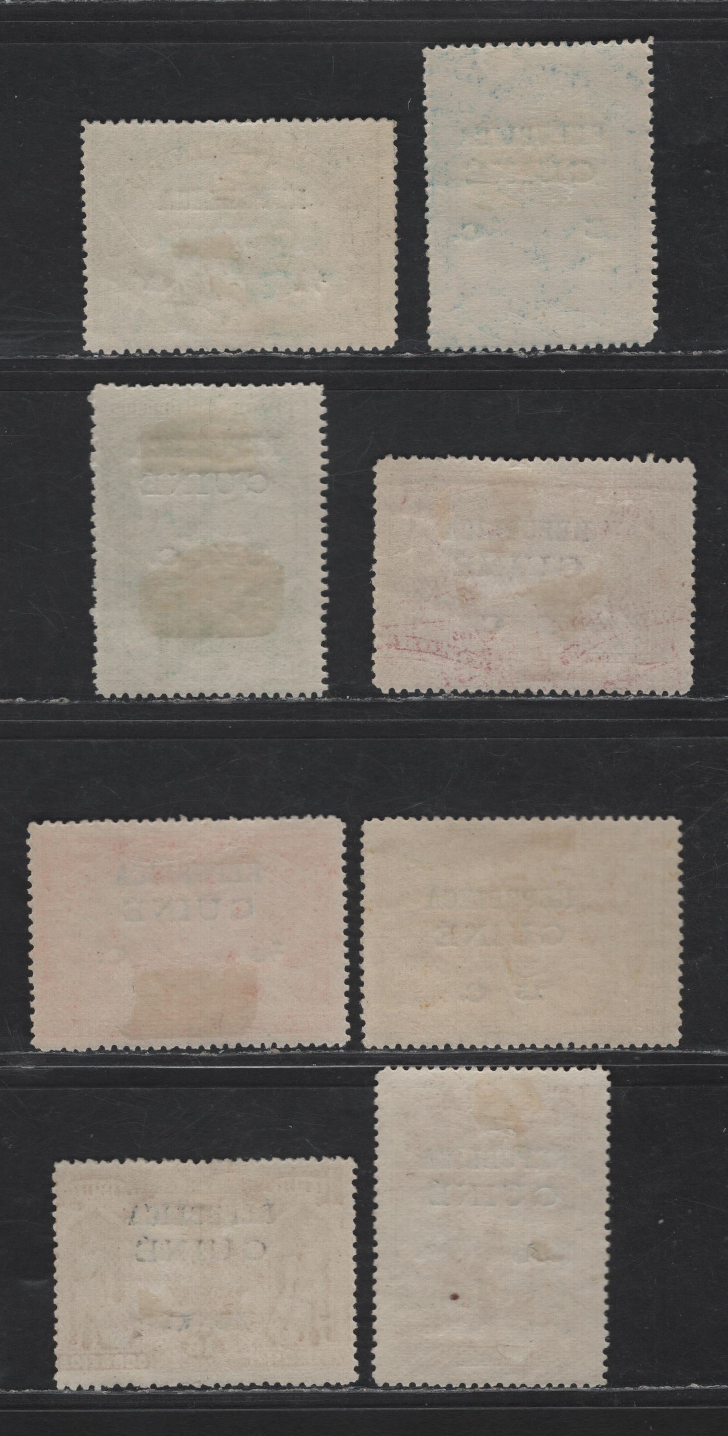 Lot 265 Portuguese Guinea SC#132-139 1/4c on 1/2a - 15c on 24a Blue Green - Bistre Vasco da Gama, 1913 Republica Overprints On Timor Stamps Issue, 8 F/VFOG Singles