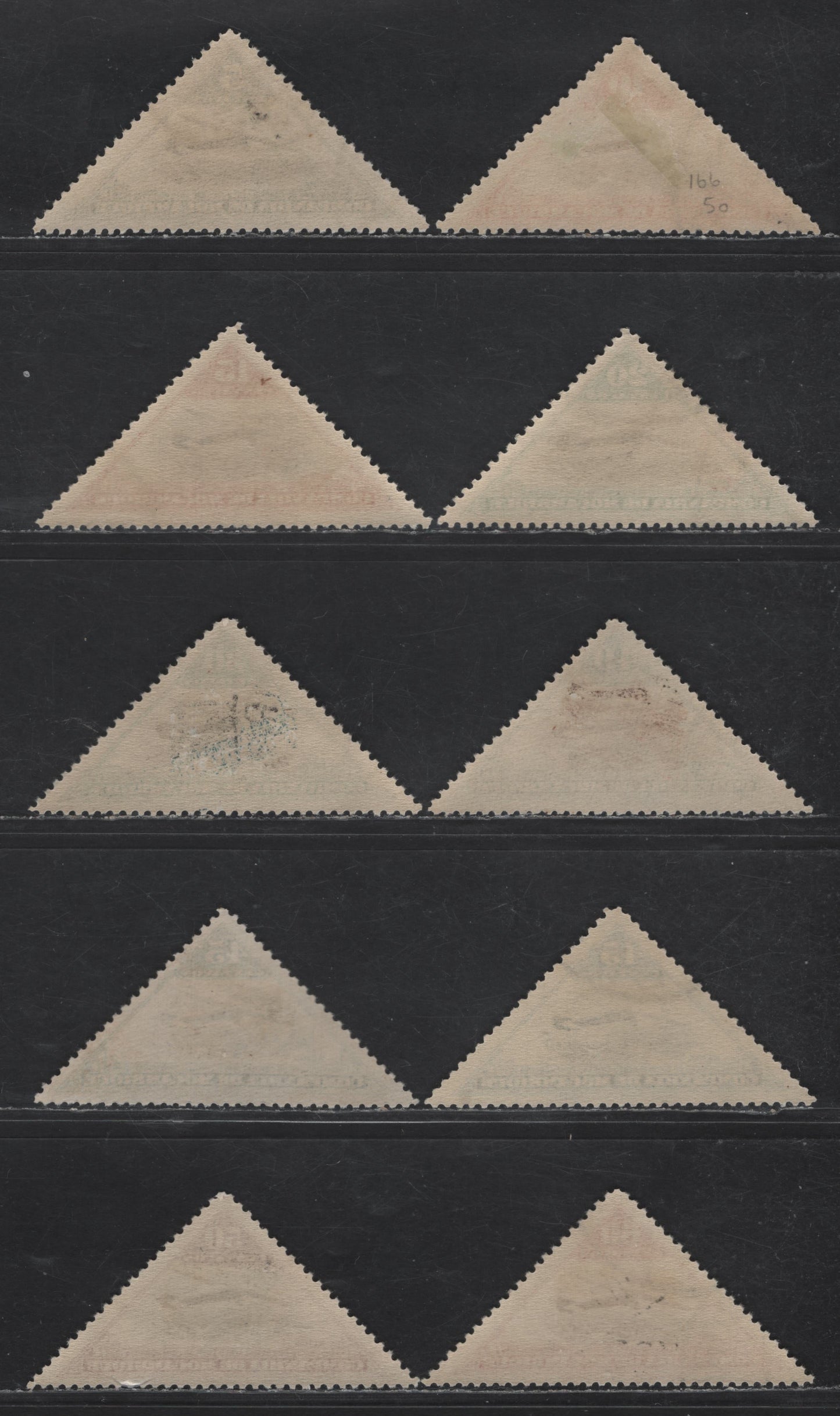 Lot 173 Mozambique SC#165-174 5c - 80c Blue & Black - Carmine & Black Airplane Over Beira - Salisbury Air Service, 1935 Airplane Over Beira - Salisbury Air Service Issues, 10 Very Fine Used Singles