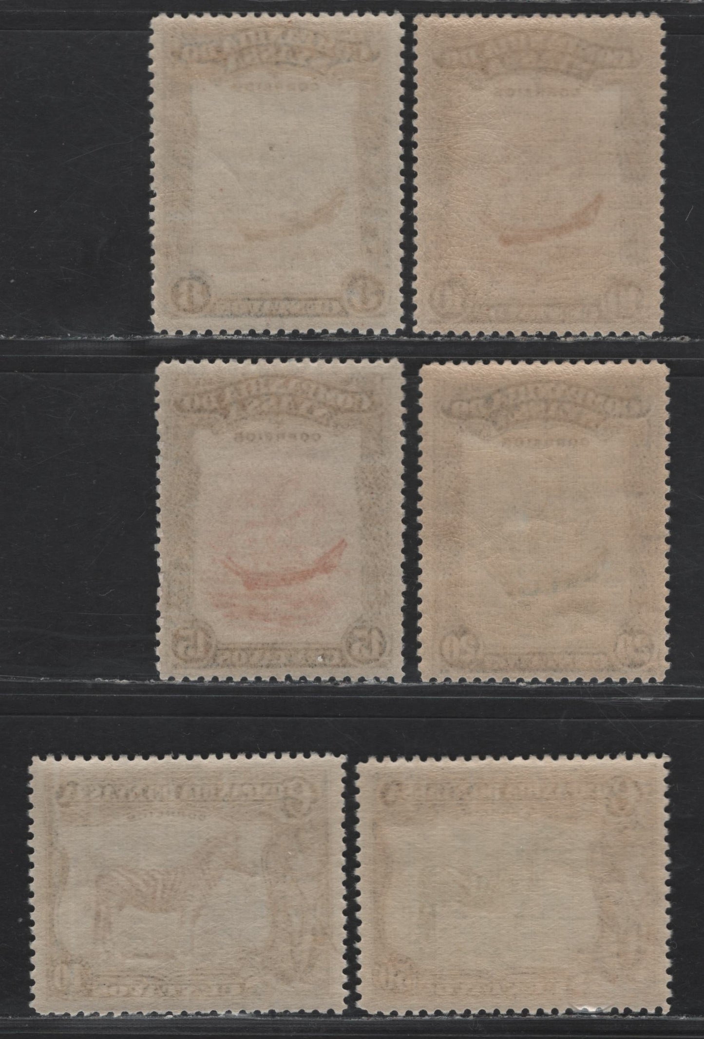 Lot 280 Nyassa SC#116-119, 121-122 8c - 50c Black & Olive Green - Black & Green Zebras & Ships, 1921-1923 Pictorial Issue, 6 F/VFNH Singles, Perf 12.5