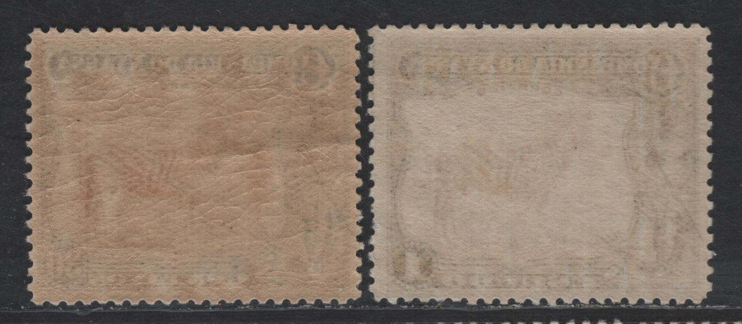 Lot 281 Nyassa SC#120, 123 30c - 1e Black & Bistre - Black & Red Brown Zebra, 1921-1923 Pictorial Issue, 2 VFNH Singles, Perf 12.5