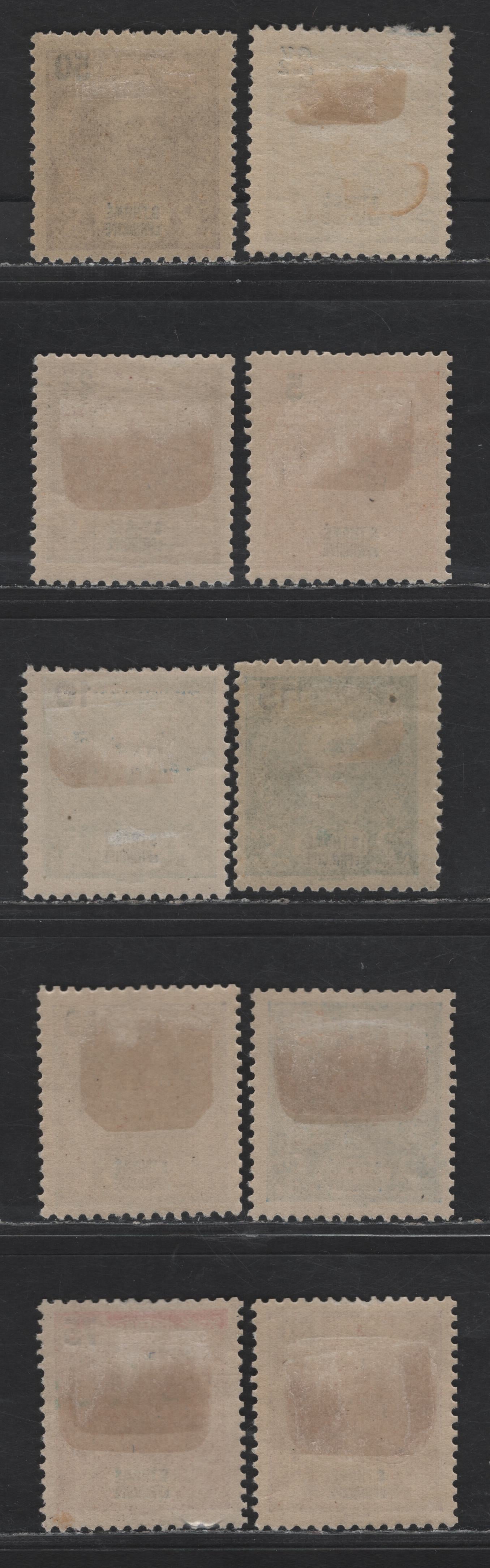 Lot 301 St. Thomas & Prince SC#39-41, 43-44, 47-48, 50, 52 2.5r - 80r Gray - Bright Violet King Carlos, 1898-1903 King Carlos Issue, 9 F/VFOG Singles
