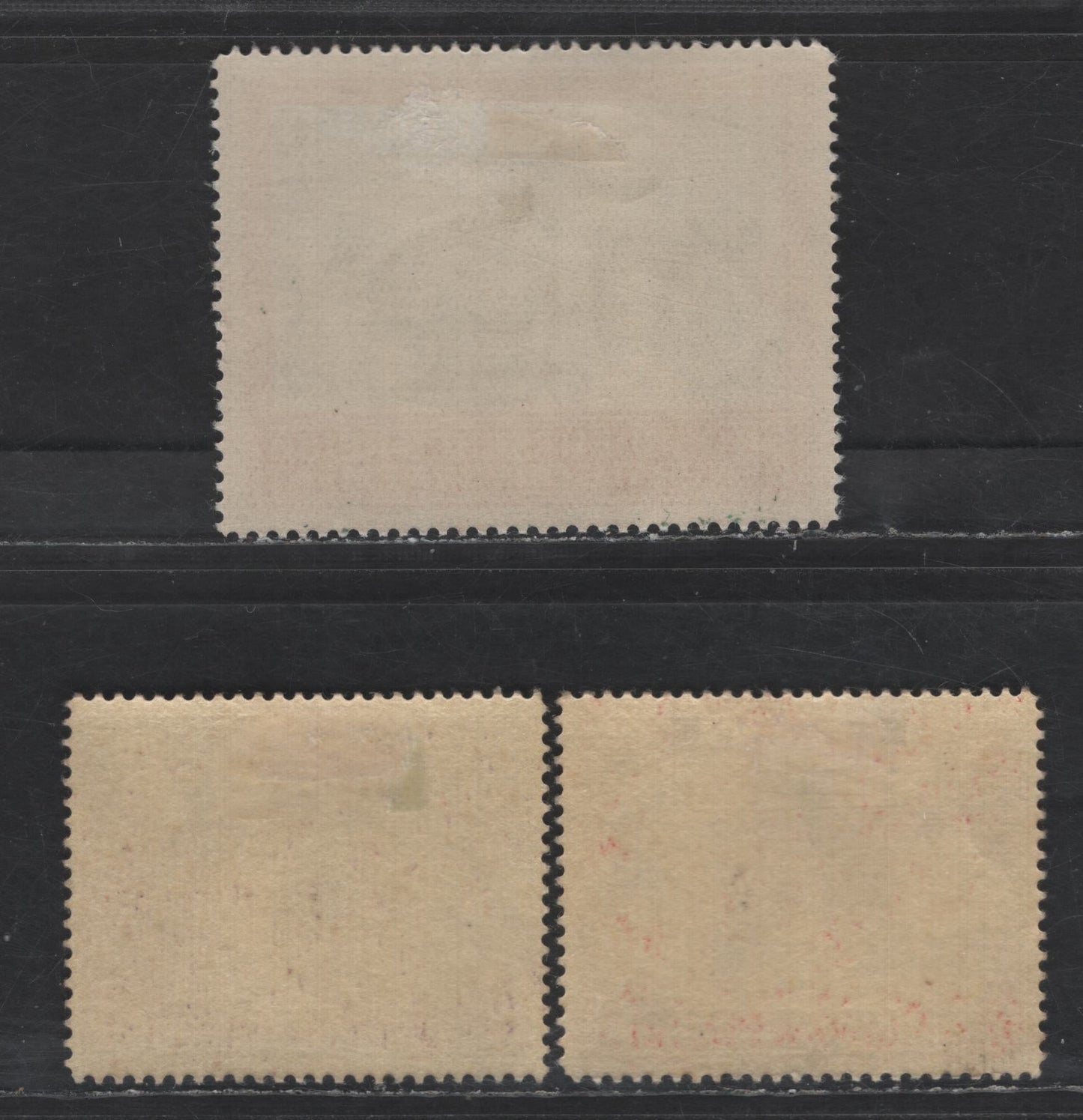 Lot 135 Poland - German Occupation SC#NB6-NB7, NB41b 24g+26g - 10z+10z Copper Red - Carmine & Greenish Black Figures & Castle, 1940-1944 Semi Postal Issues, 3 VFOG Singles