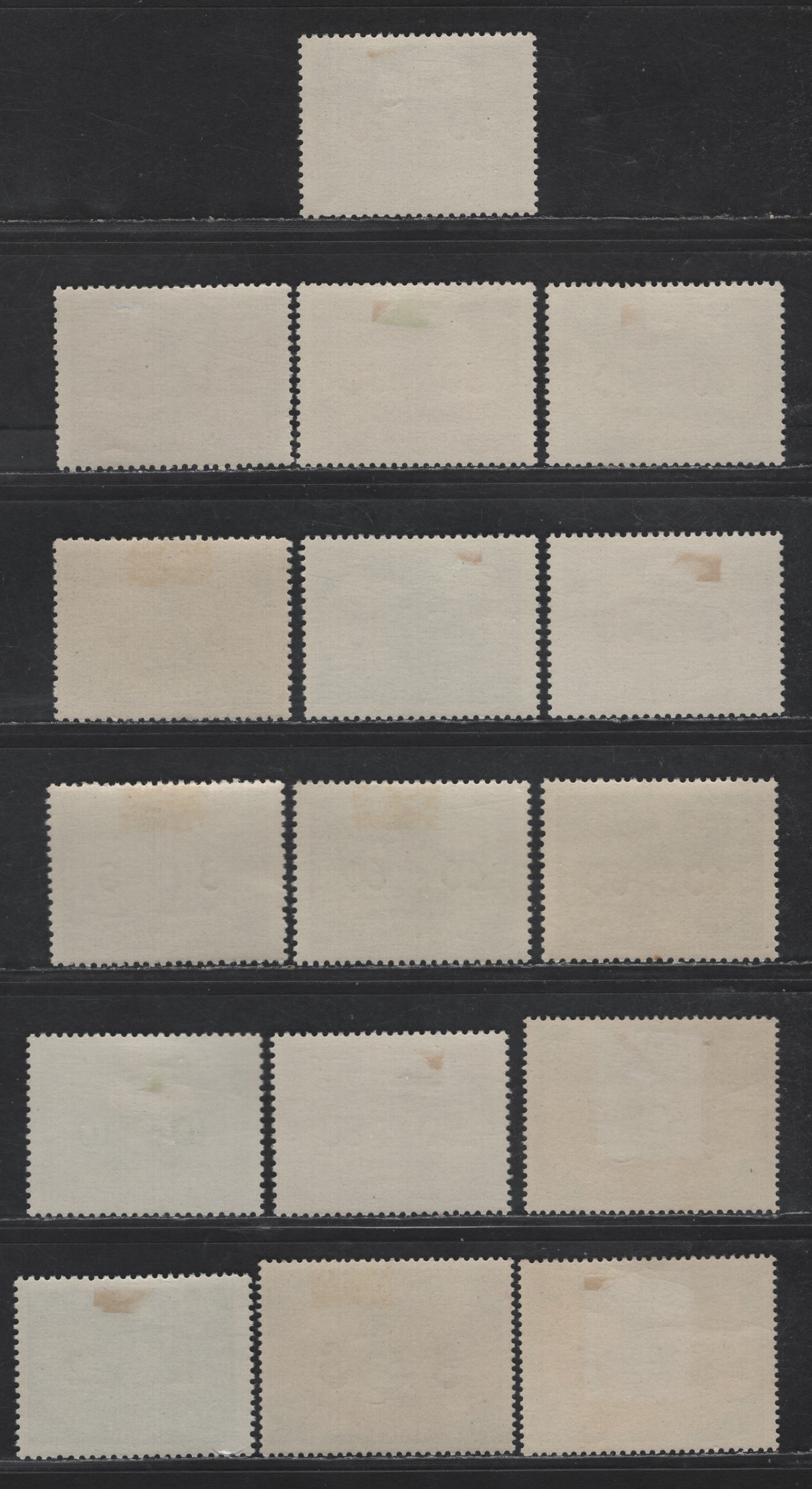 Lot 151 Poland - German Occupation SC#NO1-NO15 6g - 5z Light Brown - Gray Black & Orange Brown Eagle & Swastika, 1940 Eagle & Swastika Official Issue, 16 F/VFOG Singles, 2 Shades Of 60g Olive Green