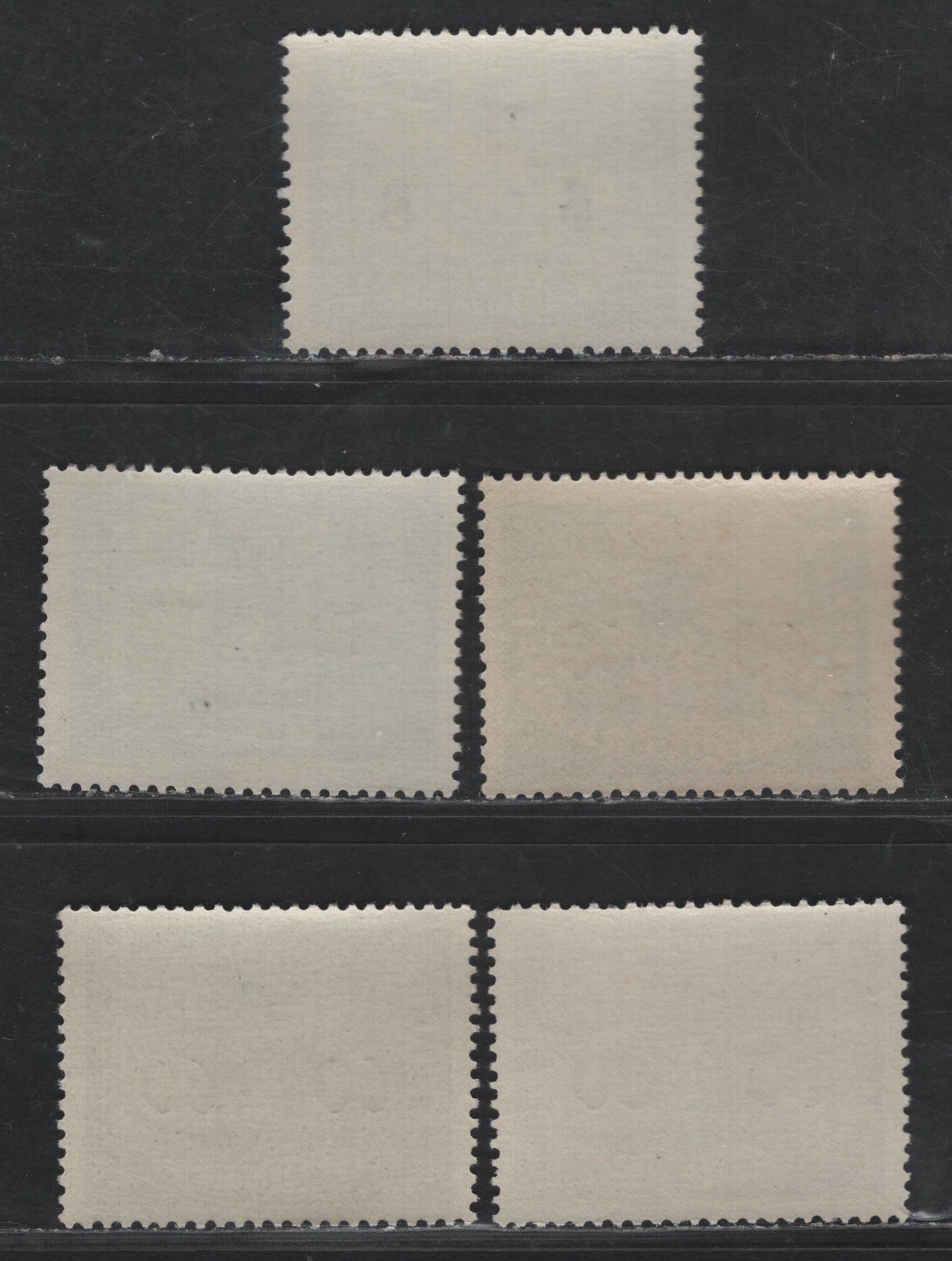 Lot 153 Poland - German Occupation SC#NO2, NO4, NO11-NO12 8g - 80g Gray - Rose Violet Eagle & Swastika, 1940 Eagle & Swastika Official Issue, 5 F/VFNH Singles