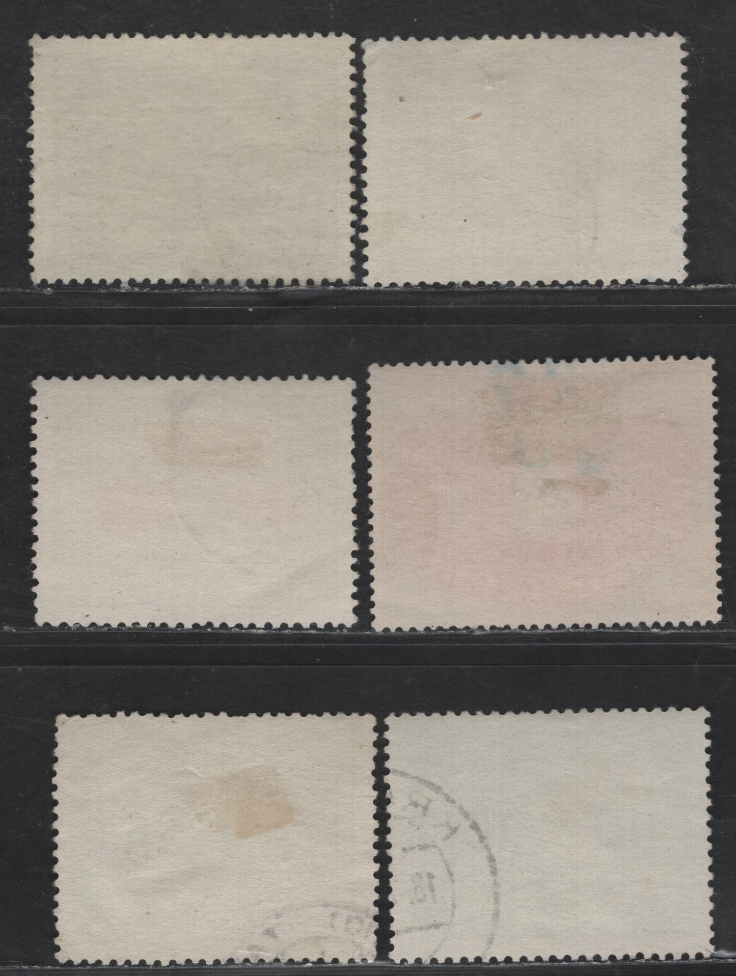 Lot 156 Poland - German Occupation SC#NO2-NO3, NO6, NO9, NO11, NO13 8g - 1z Gray - Gray Black & Brown Violet Eagle & Swastika, 1940 Large Format Eagle & Swastika Official Issue, 6 Very Fine Used Singles