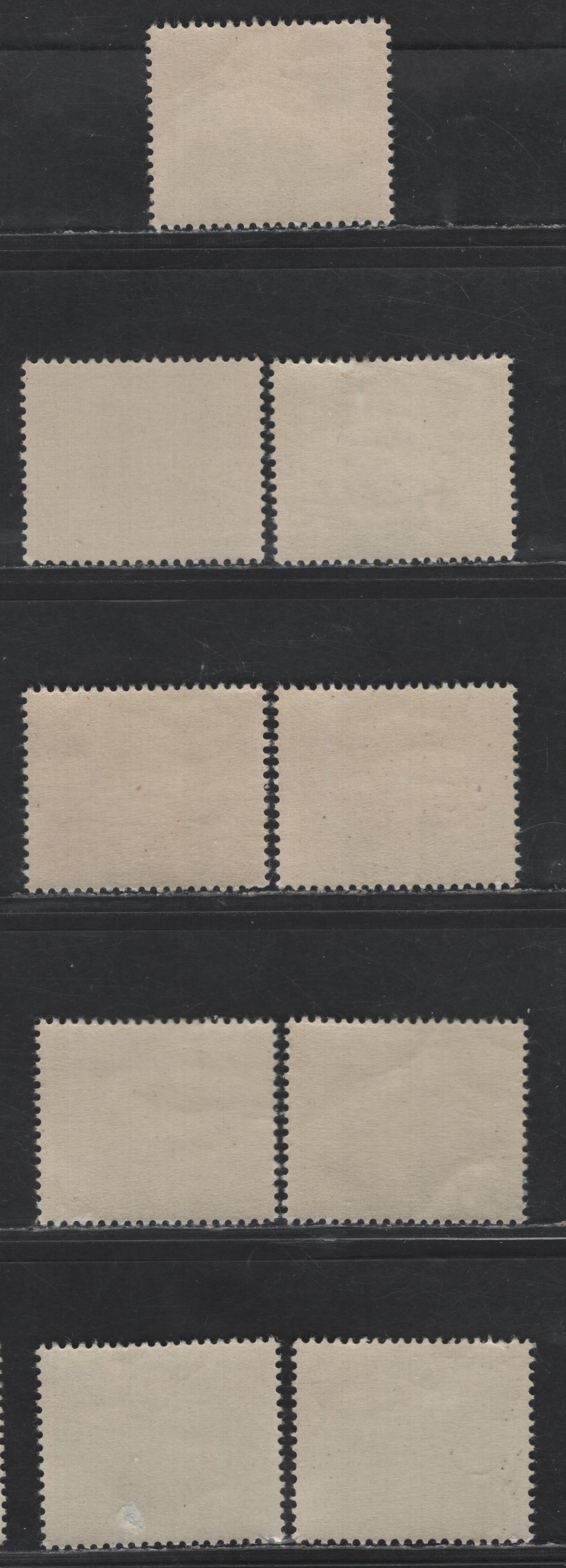 Lot 159 Poland - German Occupation SC#NO25-NO27, NO29, NO32-NO36 6g - 100g Brown - Slate Black Eagle & Swastika, 1943 Nazi Emblem & Cracow Castle Official Issue, 9 F/VFNH Singles, All NH Except 80g