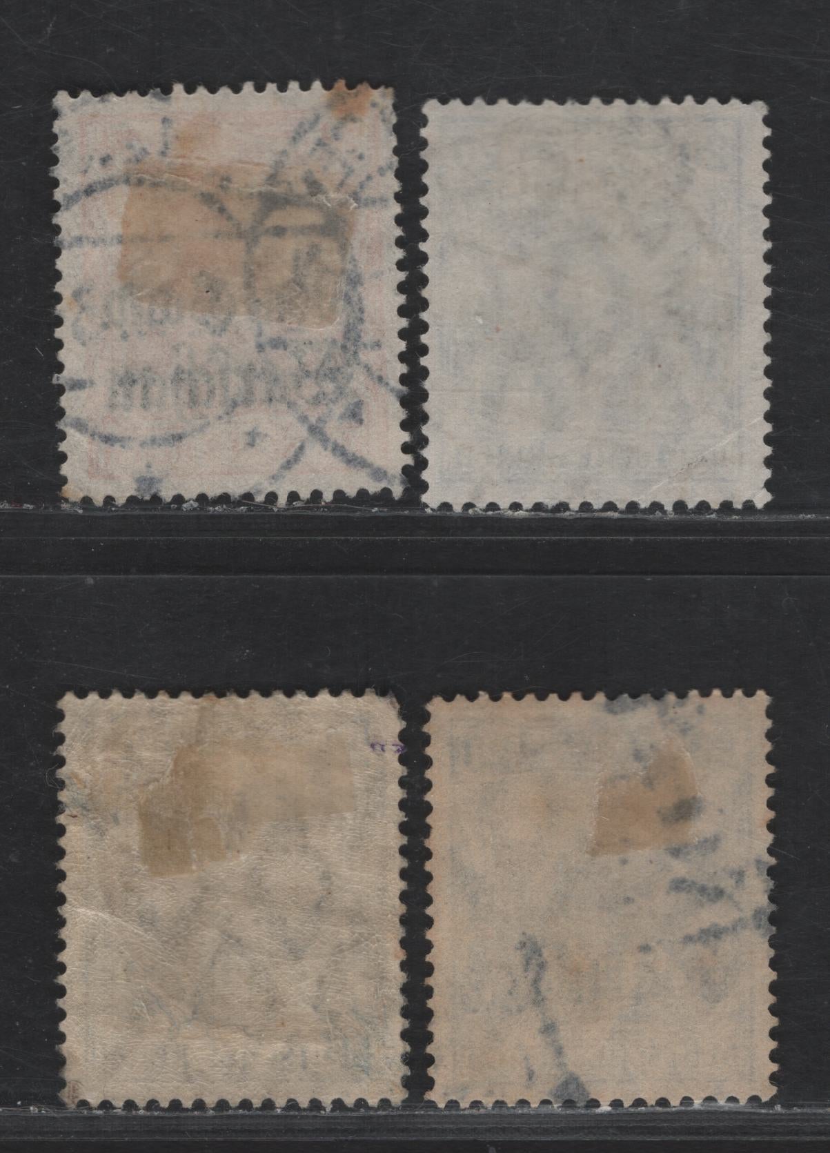 Lot 177 Poland MI#9a, 13a (SC# N9, N13) 7.5pf - 20pf Lively Orange - Lilac Ultramarine & Deep Ultramarine Portrait, 1916-1917 General Government Overprinted Issue, 4 Very Fine Used Singles