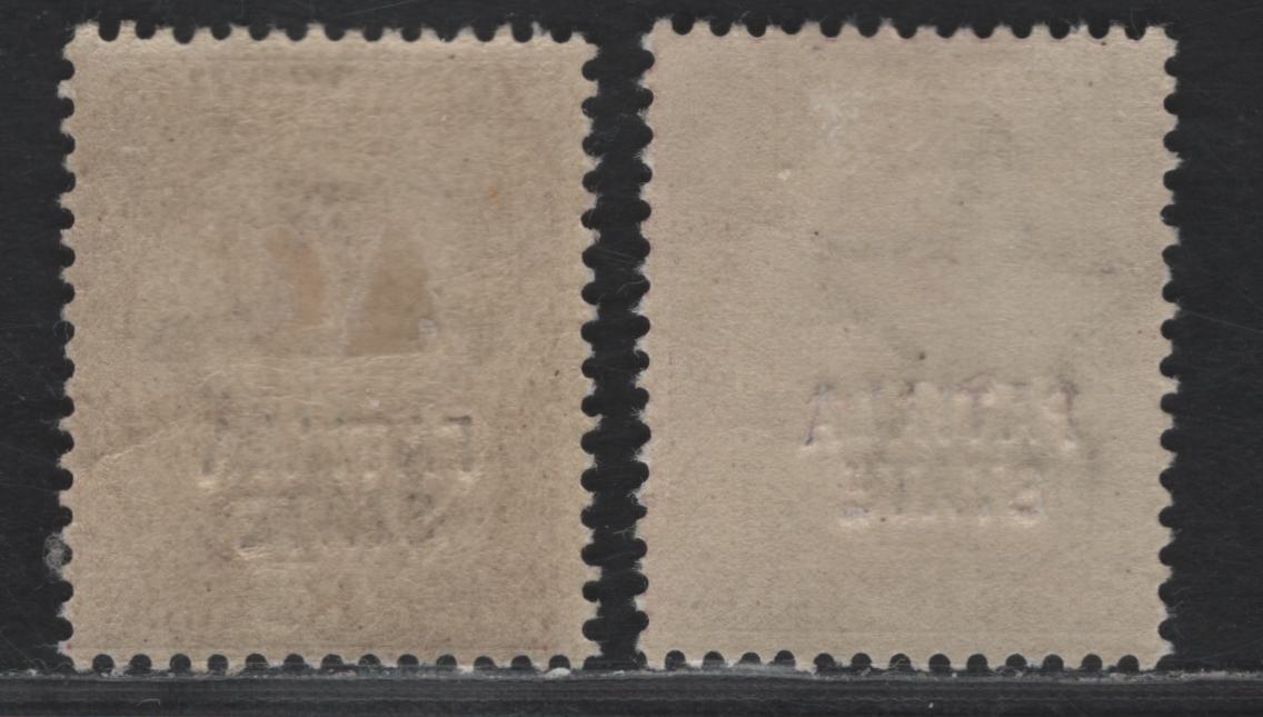 Lot 285 India - Patiala SG#56 8a Deep Magenta & Purple King George V, 1912-1926 King George V Issue, 2 FOG Singles, Single Star Wmk