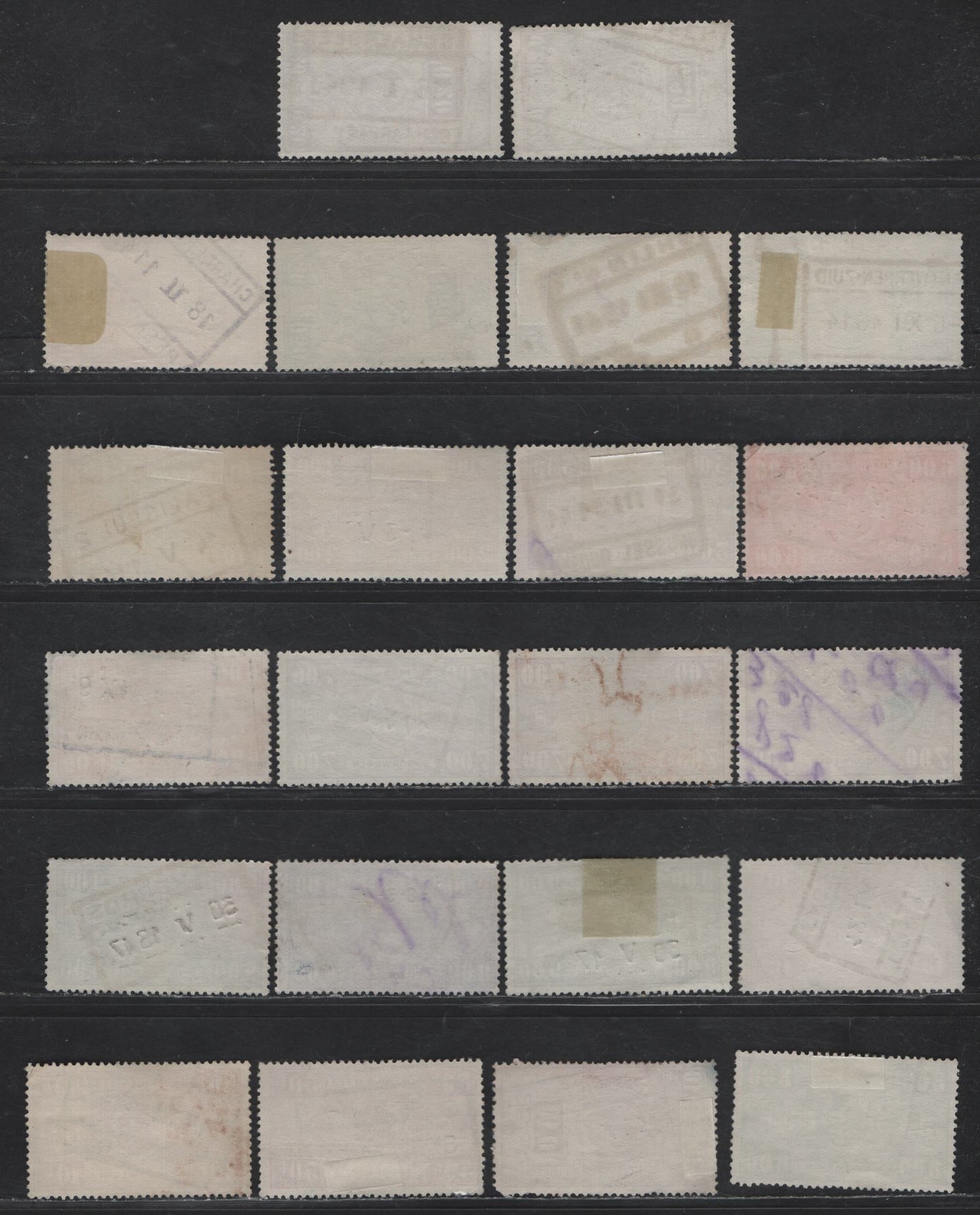 Belgium #Q239 / Q262 10c Dull Olive - 50f Bright Red Violet, 1941 Parcel Post Issue, 22 F & VF Used Singles With Unlisted Shades