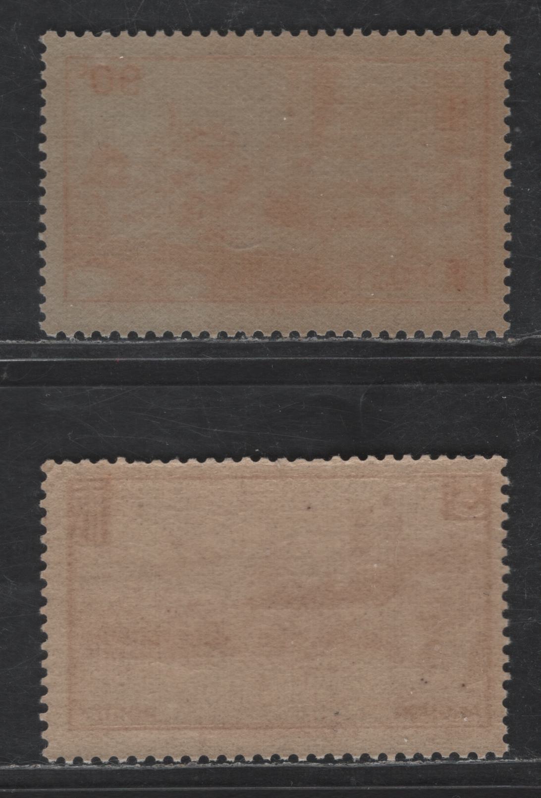 Lot 278 France #344, 393 3fr Carmine Brown & 90c Bright Rose,1938 Pictorial & 1939 View Of Pau Issues,2 F & VF NH Singles