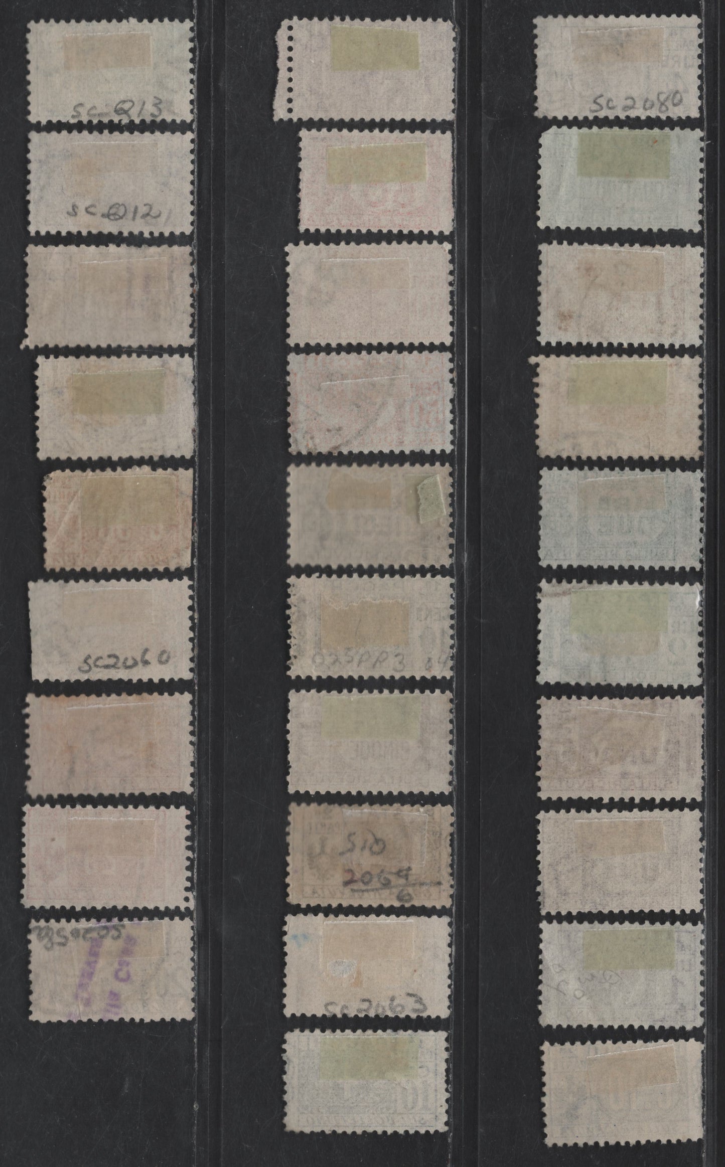 Lot 243 Italy SC#Q7-Q15, Q24-Q25, Q28-Q34 5c - 4l Brown - Gray Writing Or Emblems, 1914-1939 Parcel Post Issues, 18 Fine/Very Fine Used Singles, Half Stamps, Large Number Being Both Halves, Same Shades