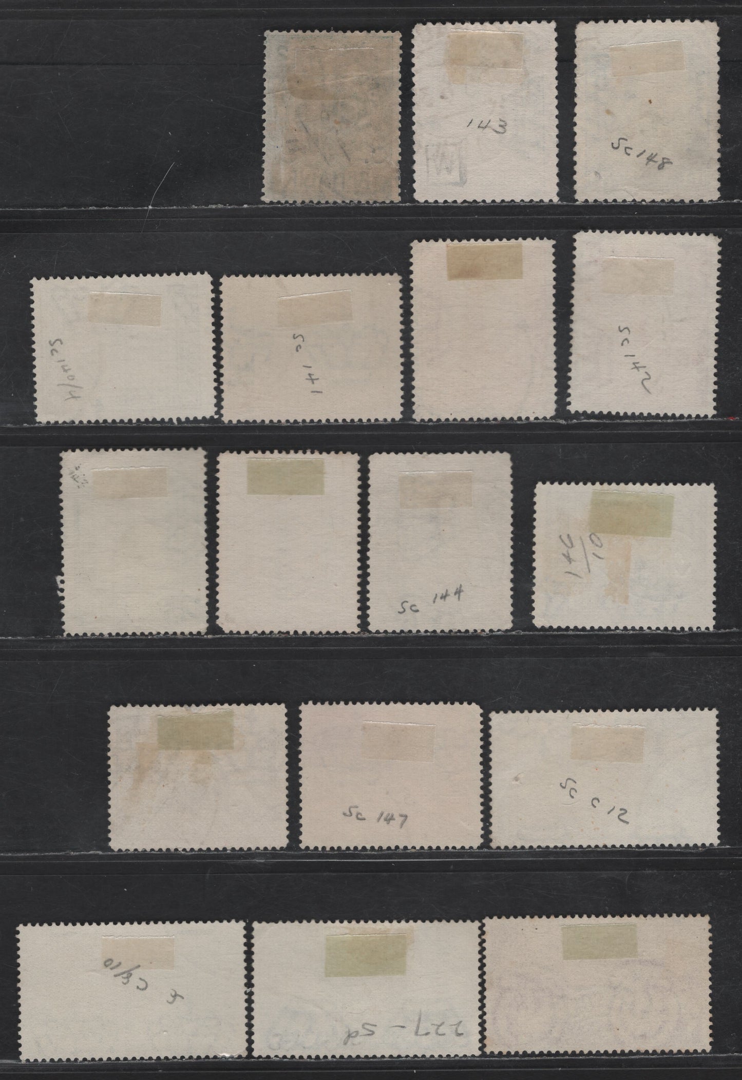 Lot 282 Italy - Somalia SC#11, 143, 148, 140a-144a, 146a, 147a, C22, C8, C11-C12 5c on 2b - 1l Blue Green - Rose Lilac Surcharges - Airmails, 1906-1941 Surcharged - Airmail Issues, 14 Fine/Very Fine Used Singles