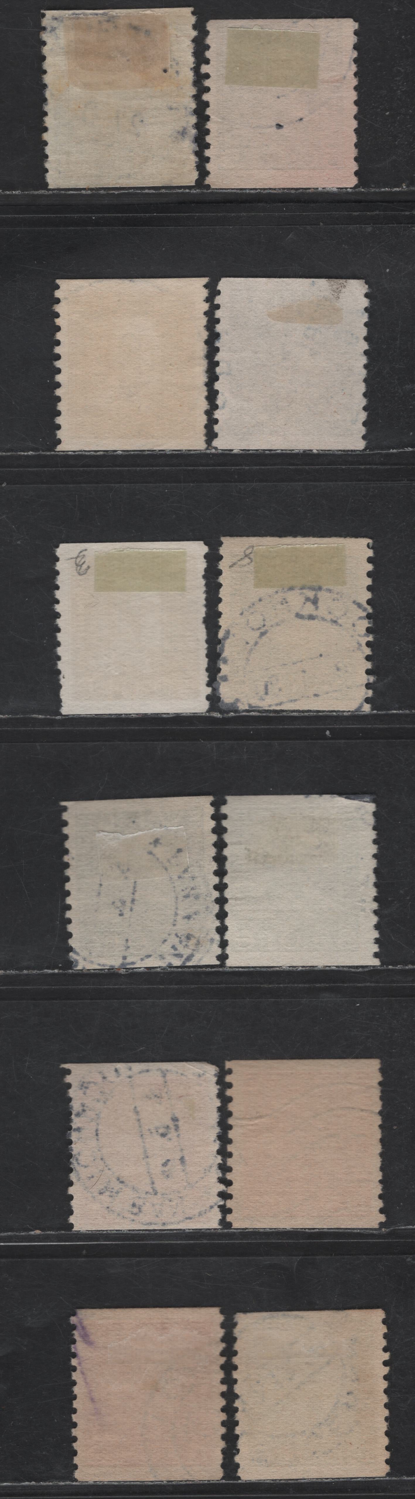 Lot 348 Sweden SC#185-188 (Facit # 192a-c, 193-195) 50o - 145o Gray - Apple Green King Gustav V, 1921-1936 King Gustav V Issue, 11 Fine/Very Fine Used Singles Specialized Group Of Shades On Facit Listed Papers, Including A1, A2,, A3 & Agry