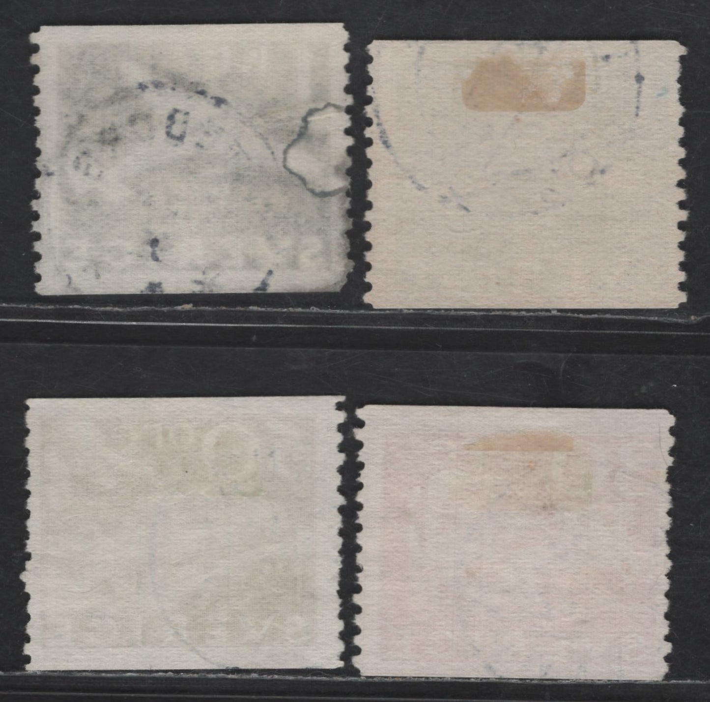 Lot 350 Sweden SC#236, 260, 262 30o - 1kr Yellow Brown - Deep Blue Swedish Postal Service, 1936 300th Anniv of Swedish Postal Service Issue, 4 Fine/Very Fine Used Singles, Two Shades Of Blue