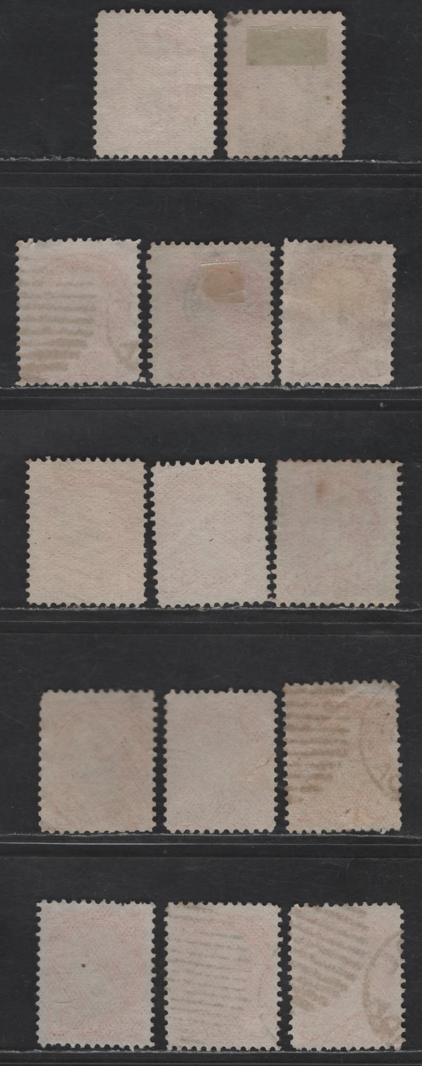 Lot 448 Canada SC#37 3c Orange Red Queen Victoria, 1870-1893 Small Queen Issue, 14 Fine Used Singles, Mid To Late Montreal Printings, Papers MM-B, MM-I, MM-R, MM-S, MM-U, MM-D & MM-O, Perf Compunds Of 12, 12.1 & 12.2, No Pos. Dots