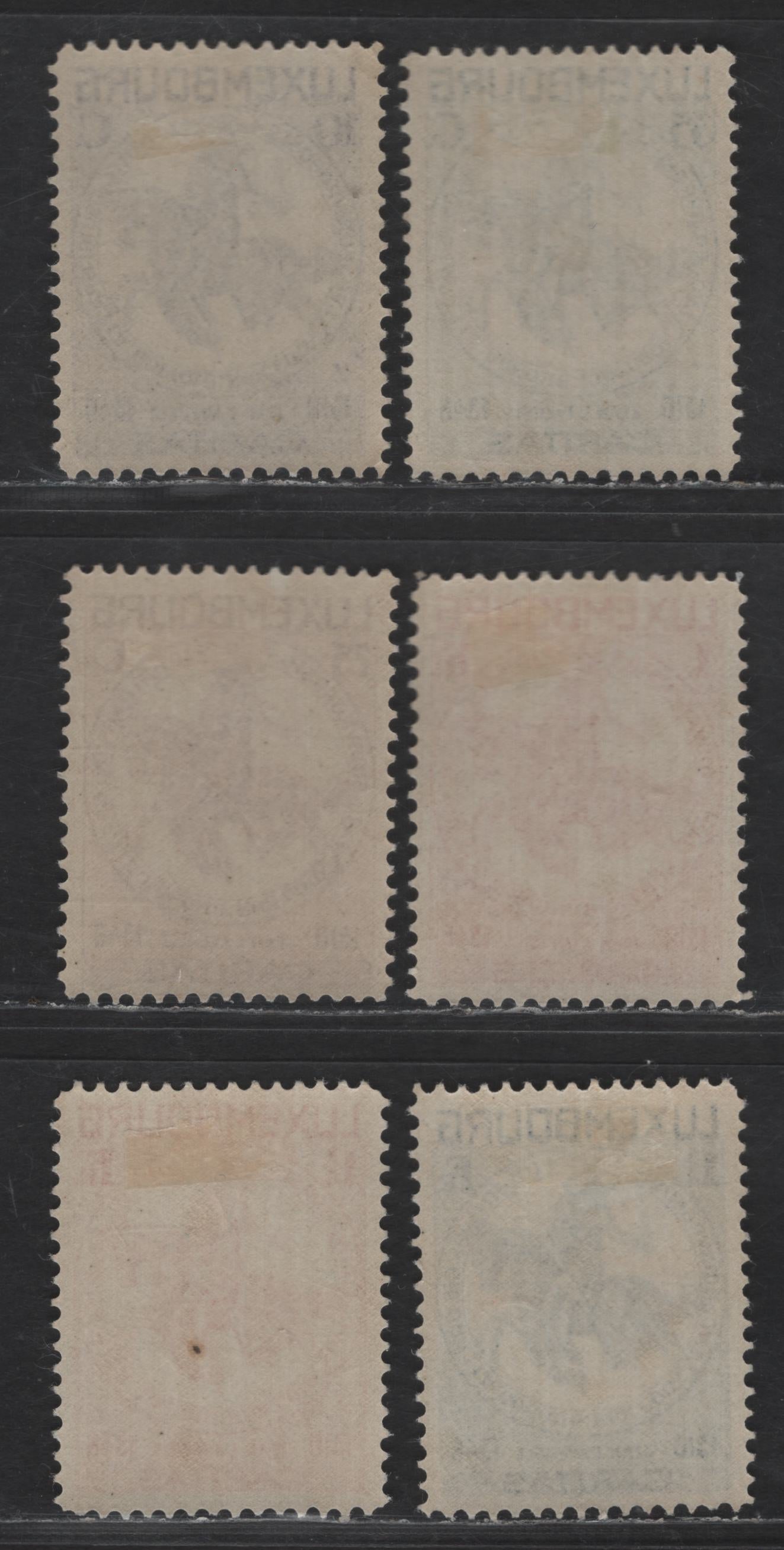 Lot 188 Luxembourg SC#B60-B65 10c+5c - 1.75fr+1.50fr Dark Violet - Bright Blue John the Blind, 1934 Semi Postal Issue, 6 VFOG Singles