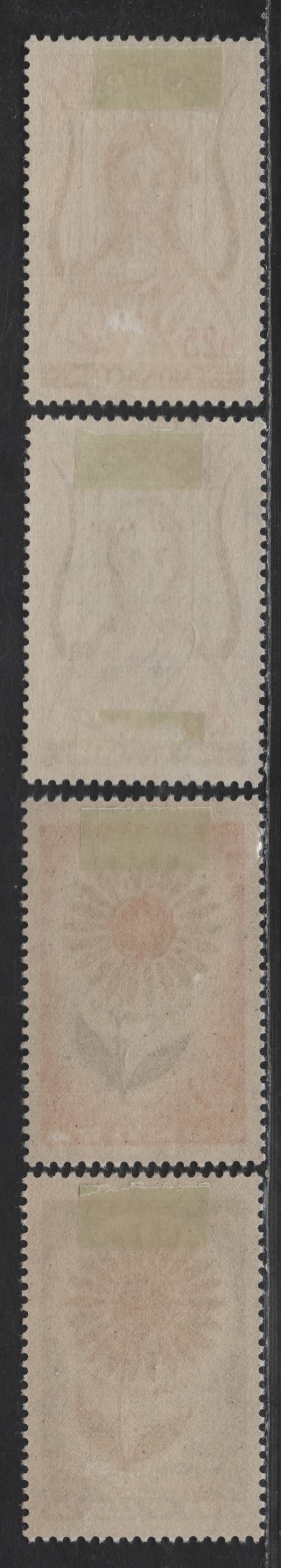 Lot 200 Monaco SC#551-552, 590-591 25c - 50c Brown, Green & Carmine - Ultramarine, Olive Bistre & Dark Red Brown Woman, Dove & Lyre - Flower, 1963-1964 Europa Issues, 4 VFOG Singles