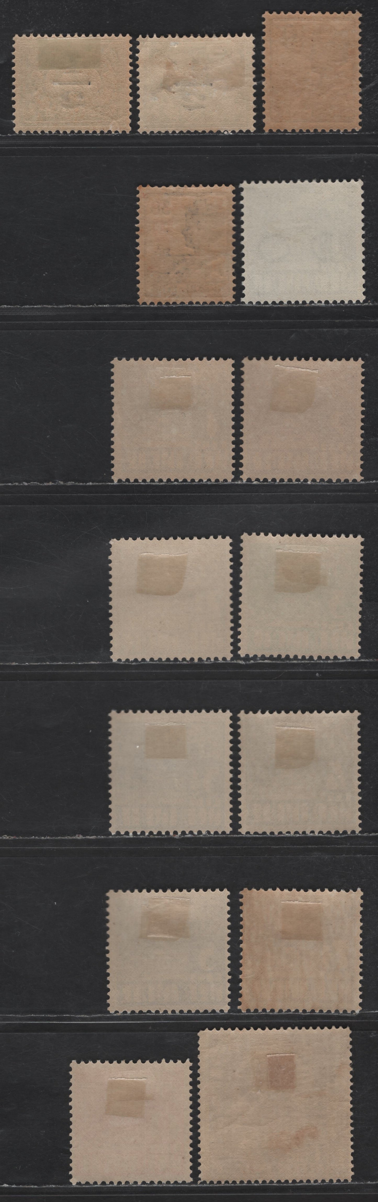 Lot 234 Netherlands Indies SC#137, 195, 194, 164-172, 186 1/2c on 2.5c - 1g Green - Violet Pictorials, 1917-1937 Surcharges - Photogravure Pictorial Issues, 15 F/VFOG Singles