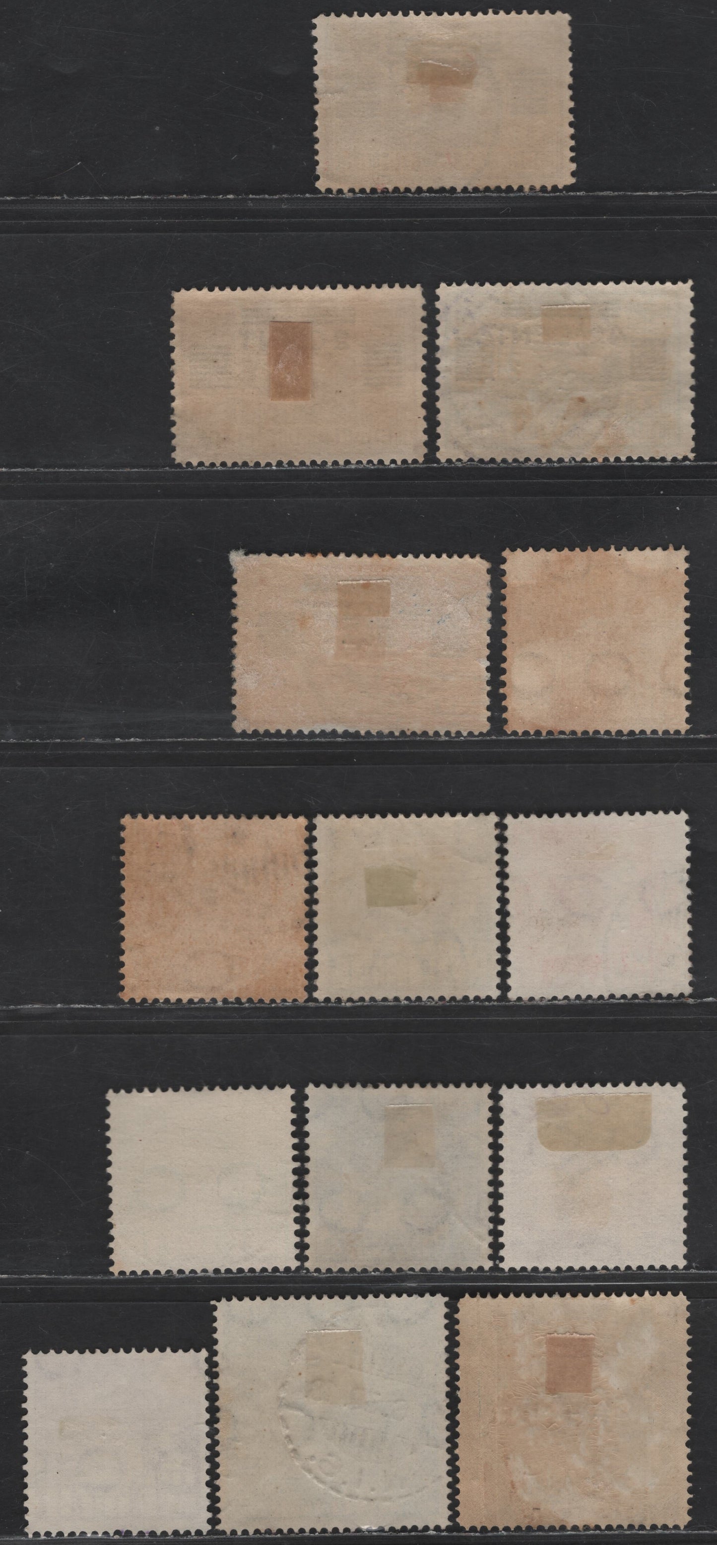 Lot 238 Netherlands Indies SC#190-193, 202-203, 206, 208, 210-211, 223, 225 2c on 10c - 5g Brown - Yellow Brown Pictorials, 1934 Surcharges on Airmails - Pictorial Issues, 14 Very Fine Used Singles, Perfs 12.5x12 Instead Of 11.5x12.5