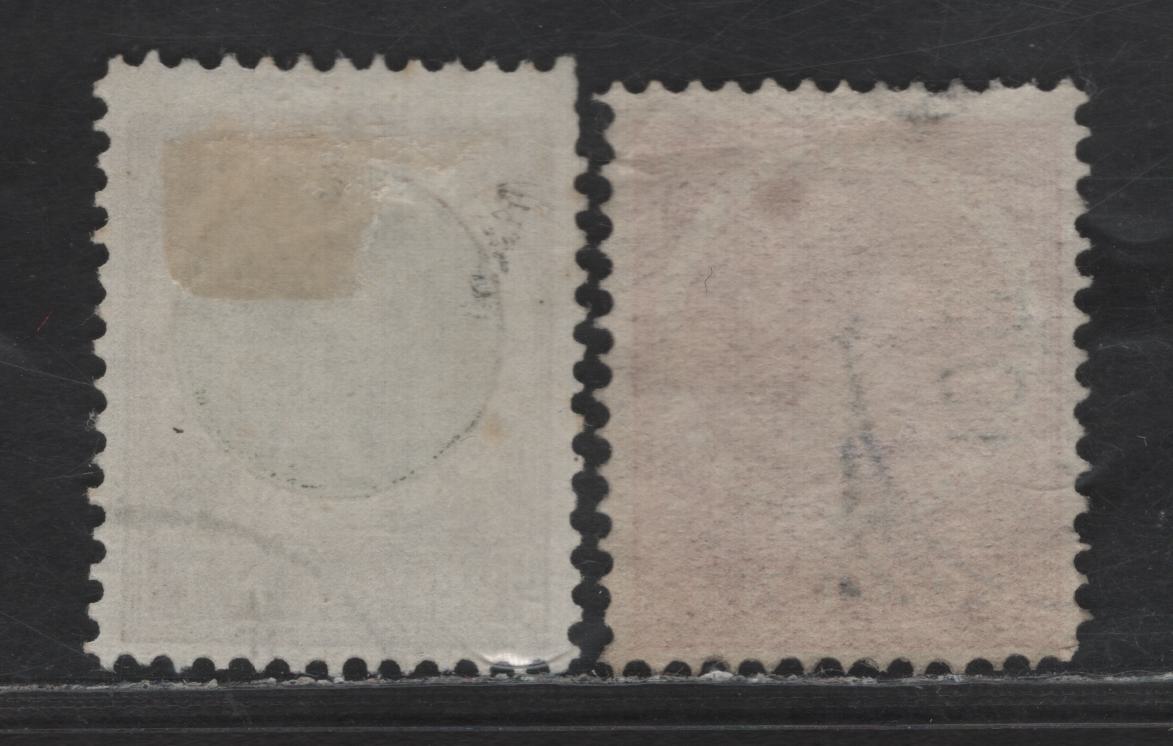 Lot 309 Netherlands Antilles SC#39, 41 22.5c - 30c Brown & Olive - Brown Orange Queen Wilhelmina, 1904-1908 Queen Wilhelmina Issue, 2 Fine Used Singles