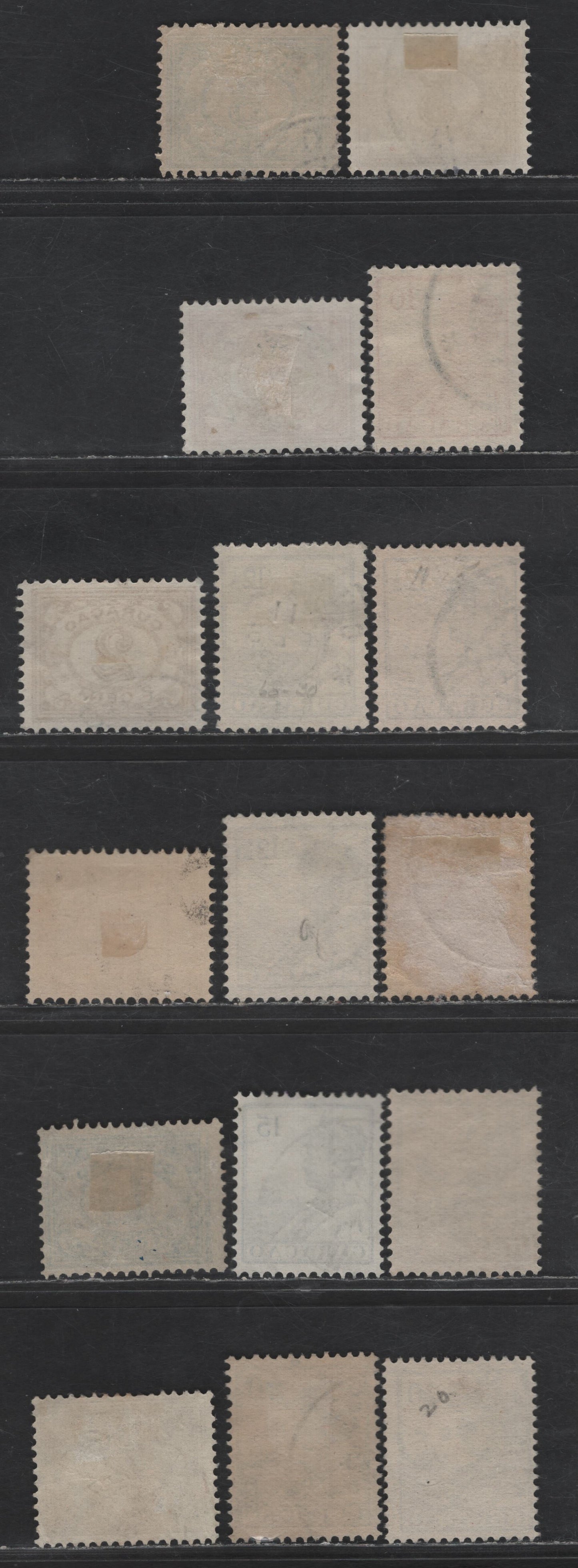 Lot 316 Netherlands Antilles SC#47, 48, 51, 54, 58-59, 61, 63-64, 68 2c - 30c Yellow Brown - Slate Numerals - Queen Wilhelmina, 1915-1933 Queen Wilhelmina & Numeral Issues, 16 Fine Used Singles
