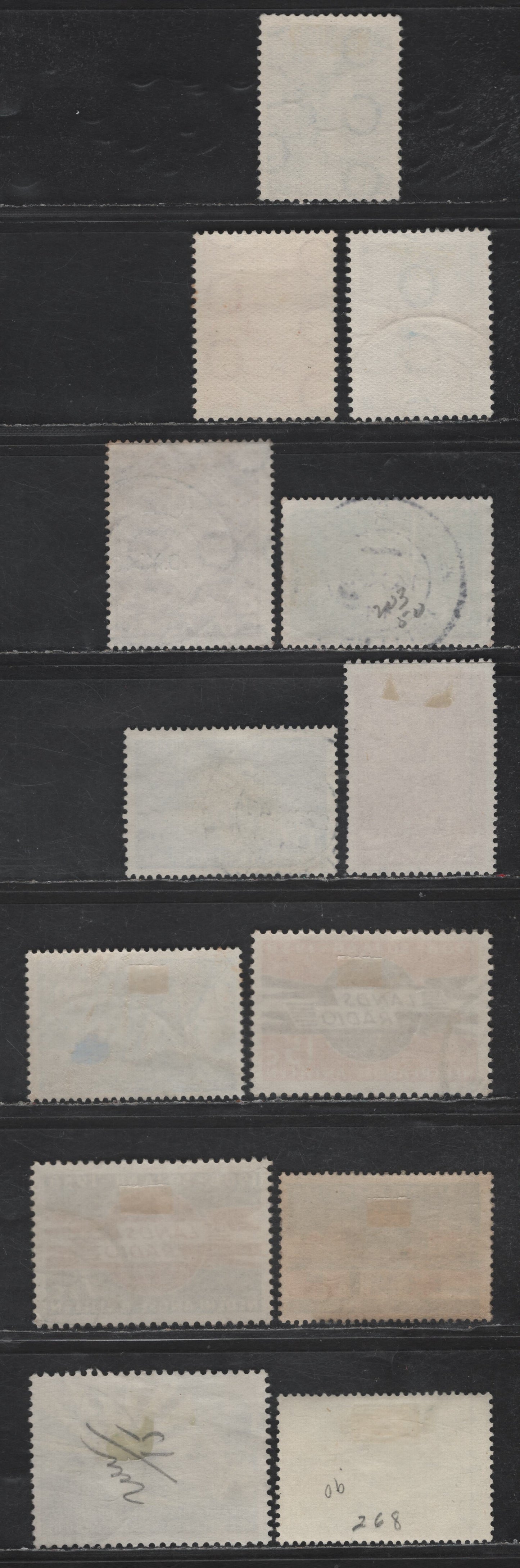 Lot 332 Netherlands Antilles SC#144/268 1.5c - 35c Dull Purple - Yellow, Light & Dark Blue Queen Wilhelmina - Map & Plane, 1938-1959 Queen Wilhelmina - Netherlands-Curacao Air Service Issues, 13 Fine/Very Fine Used Singles