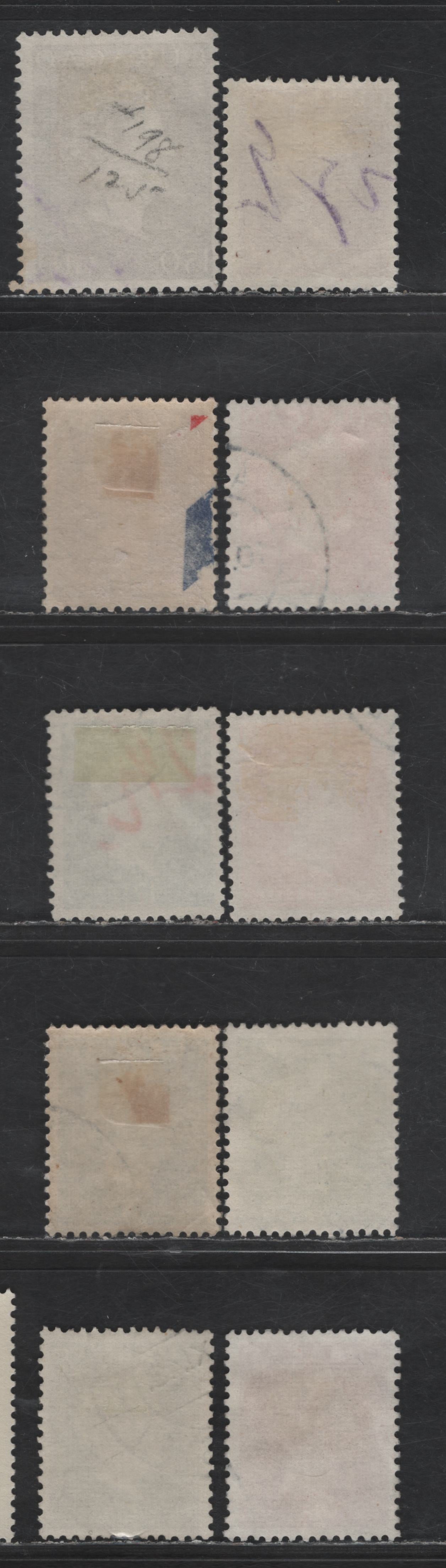 Lot 342 Netherlands Antilles SC#188-192, 194-198 6c - 1.5g Dark Violet Brown - Chocolate Queen Wilhelmina, 1948 Queen Wilhelmina Issue, 10 Fine/Very Fine Used Singles