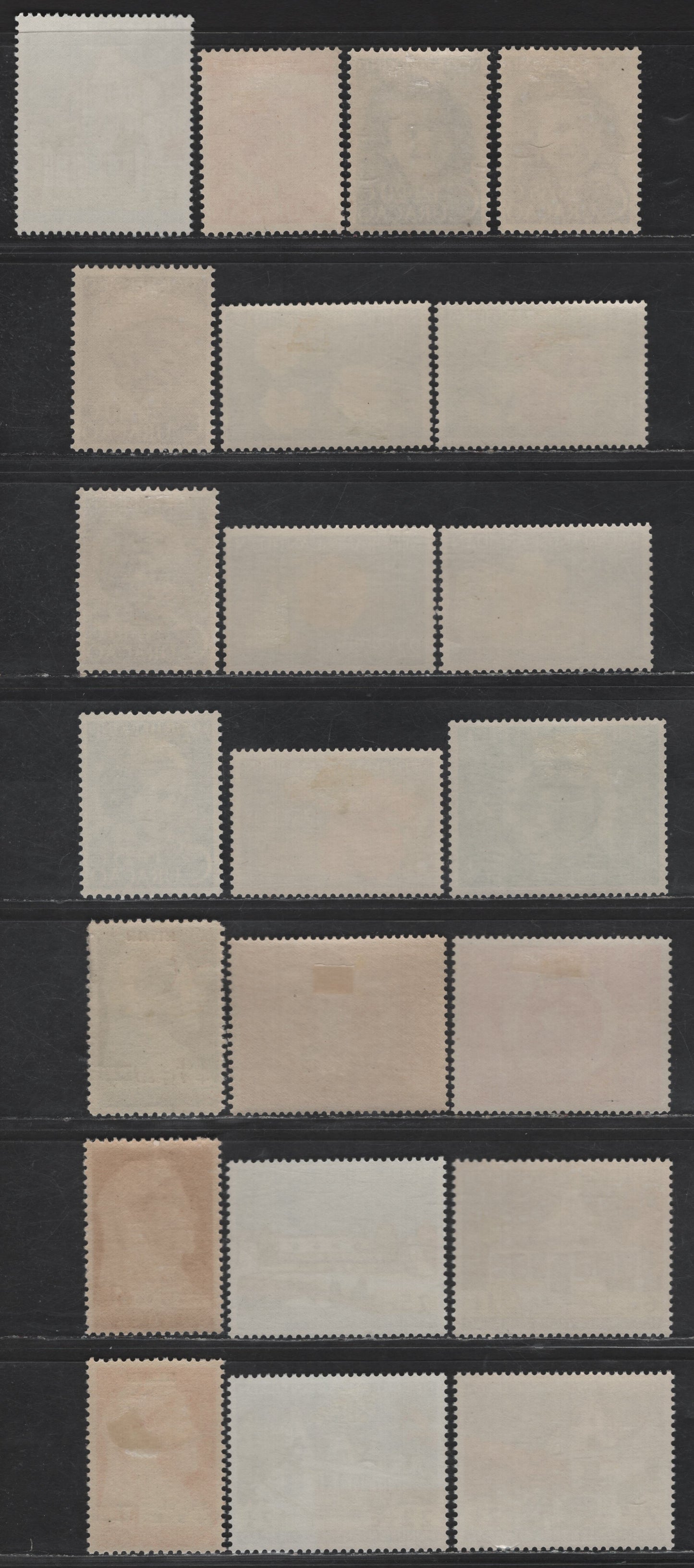 Lot 356 Netherlands Antilles SC#B1-B9, B21-B25, B28-B30, B43-B47 1.5c - 2.5c on 6c - 25c+7.5c Brown Violet - Multicolored Queen Wilhelmina - Community House, 1947-1959 Semi Postal Issues, 22 F/VFOG Singles