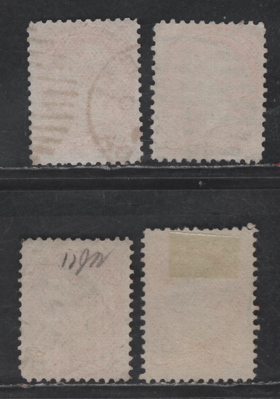 Lot 399 Canada SC#37, 37c 3c Dull Orange Red, Orange Red, Red Orange & Bright Red Orange Queen Victoria, 1870-1893 Small Queen Issue, 4 Fine Used Singles, Mid to Late Montreal Printings, Papers MM-X & LM-H, Perf 12, No Pos. Dots