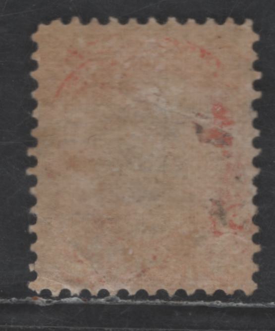 Lot 406 Canada SC#41 3c Bright Red Orange Queen Victoria, 1870-1893 Small Queen Issue, A Very Good Used Single, Montreal Gazette Printing, Paper LM-F, Perf 12x12.25