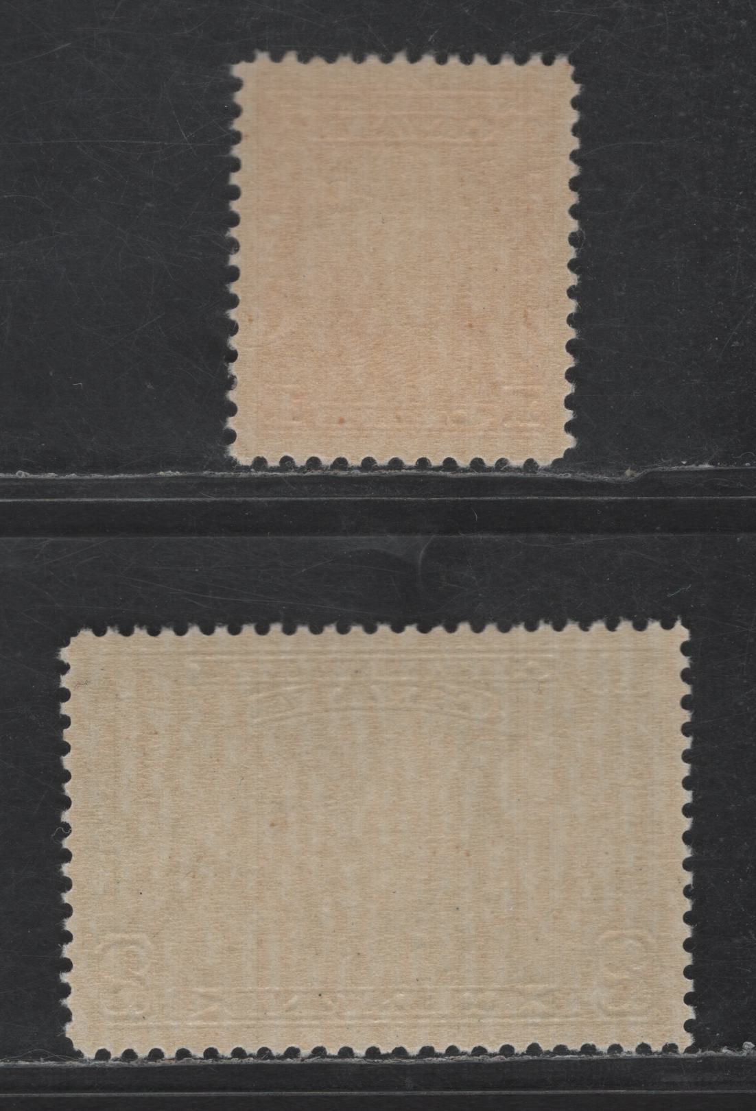 Lot 103 Canada SC#141-142 1c - 2c Orange & Green Sir John A Macdonald - Fathers of Confederation, 1927 60th Anniv of Confederation Issue, 2 VFNH Singles, Thick Paper With Streaky Gum