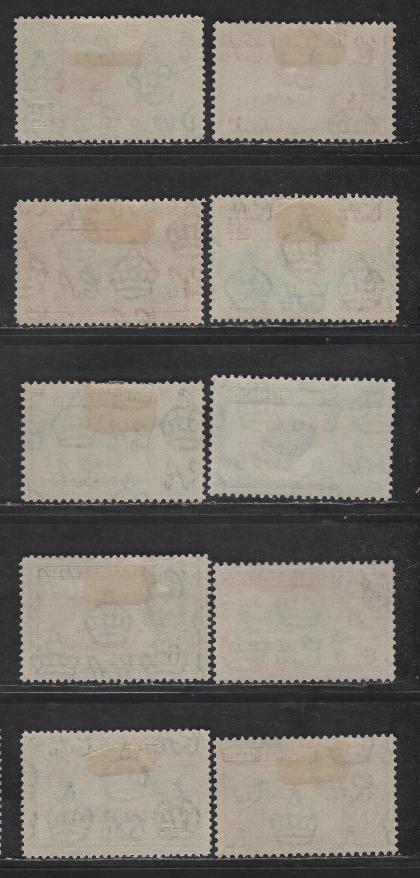 Lot 12 (C) Pitcairn Islands SG#1-8 1/2d - 2/6 Orange & Green - Green & Brown King George VI, 1940-1951 KGVI Pictorial Issue, 8 F/VFOG/NH Singles, Various Printings, All Hinged Except 4d